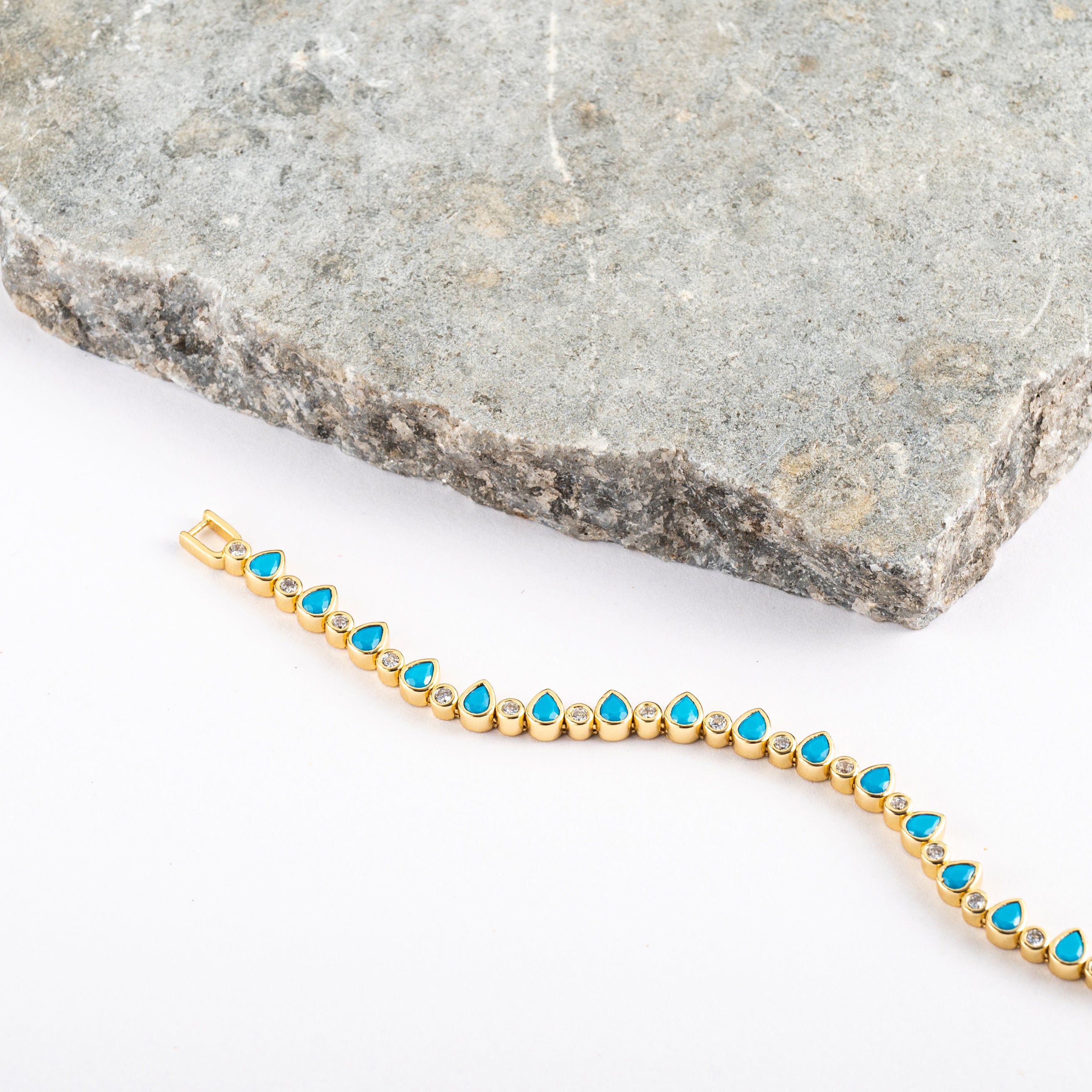 18K Gold Plated Blue CZ Bracelet