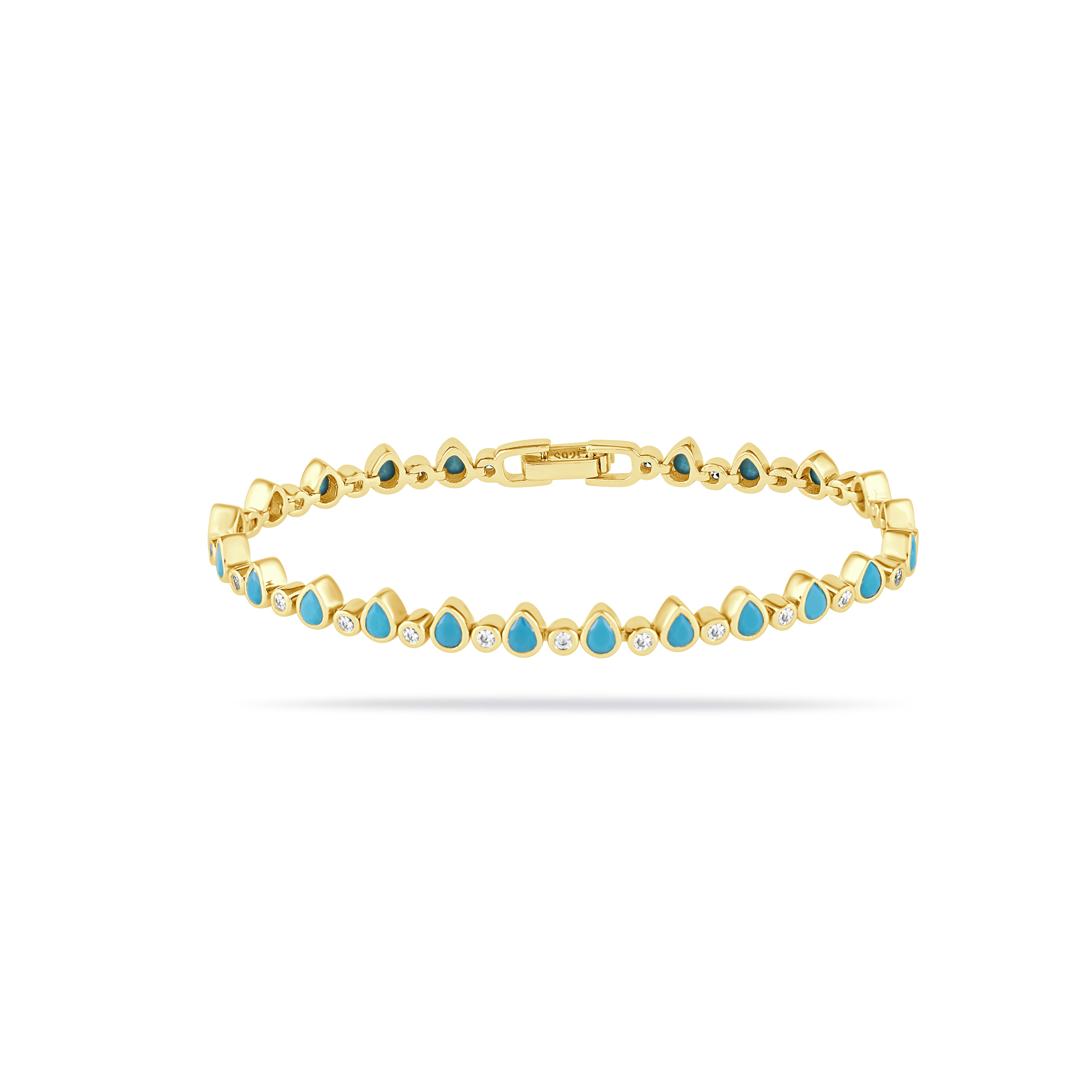 18K Gold Plated Blue CZ Bracelet