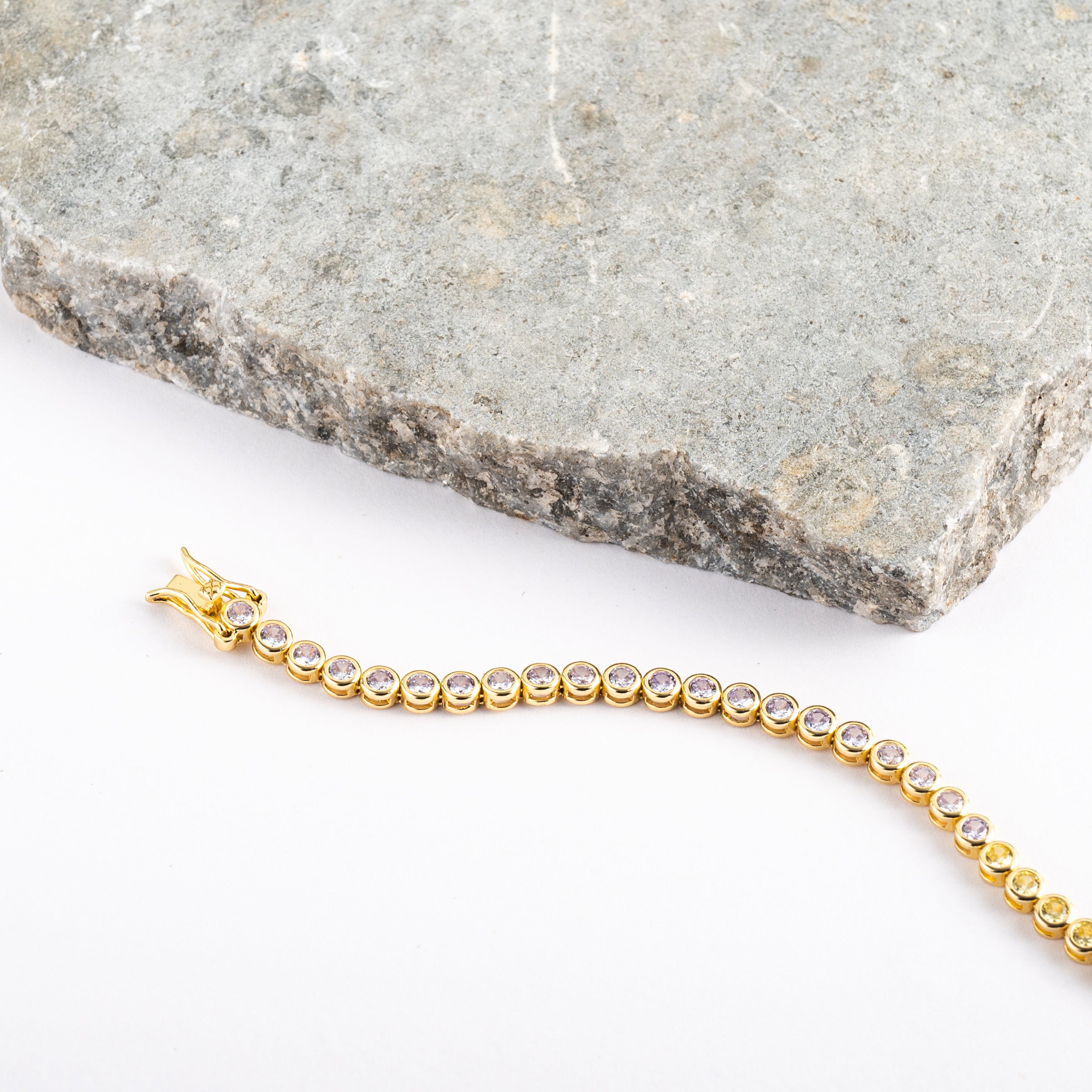 Gold Plated Silver Bracelet with Cubic Zirconia