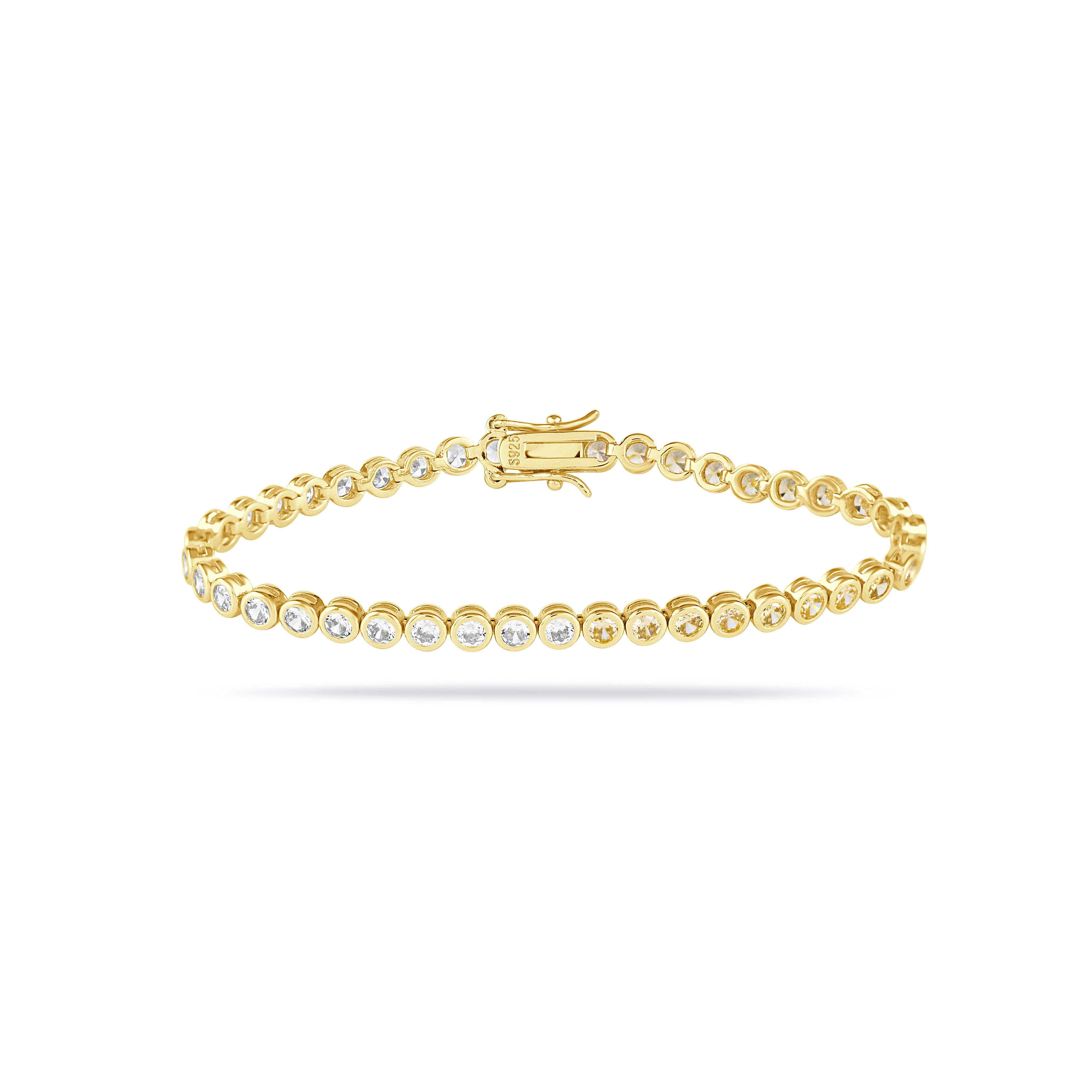 Gold Plated Silver Bracelet with Cubic Zirconia