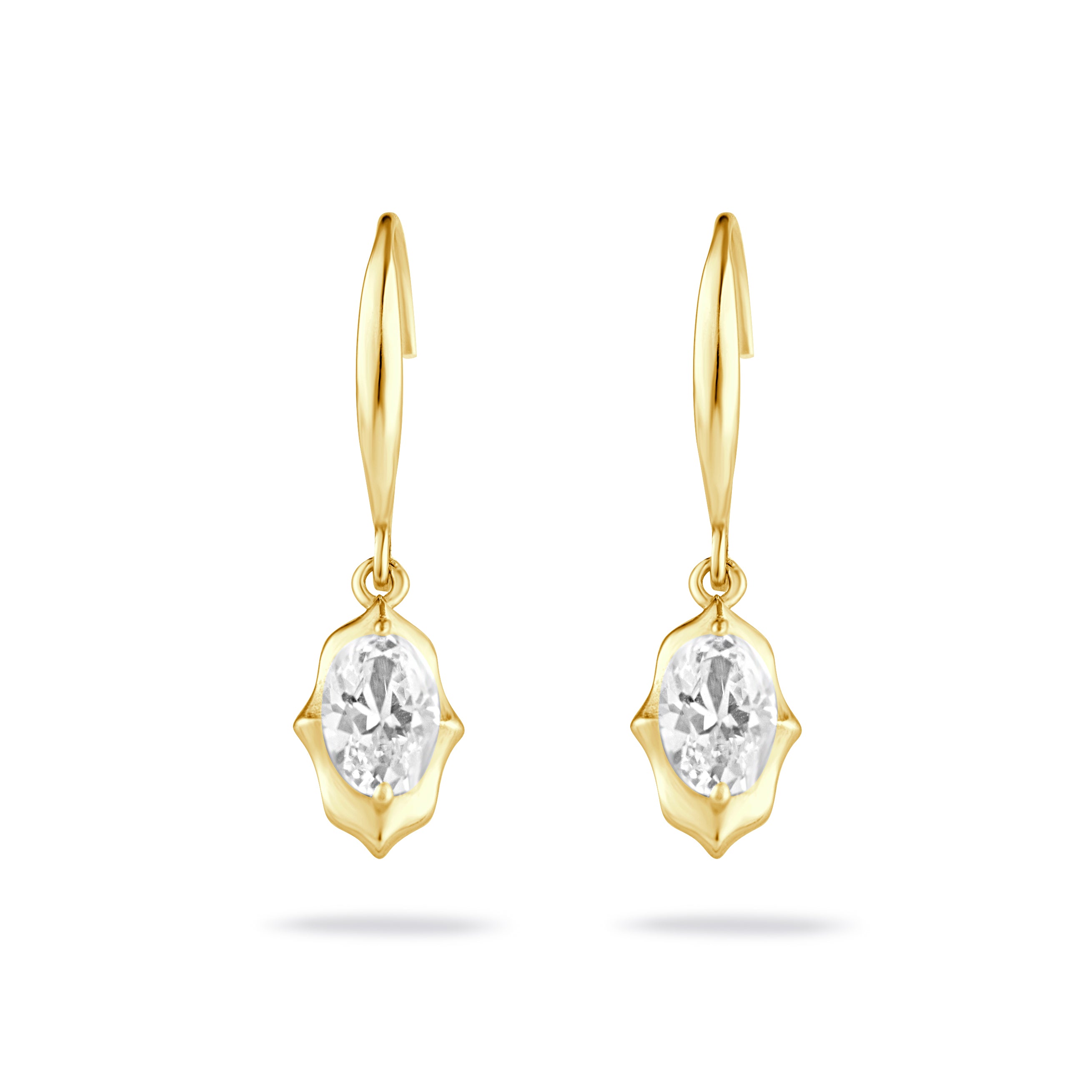 18k Gold Plated Cubic Zirconia Stud Earrings
