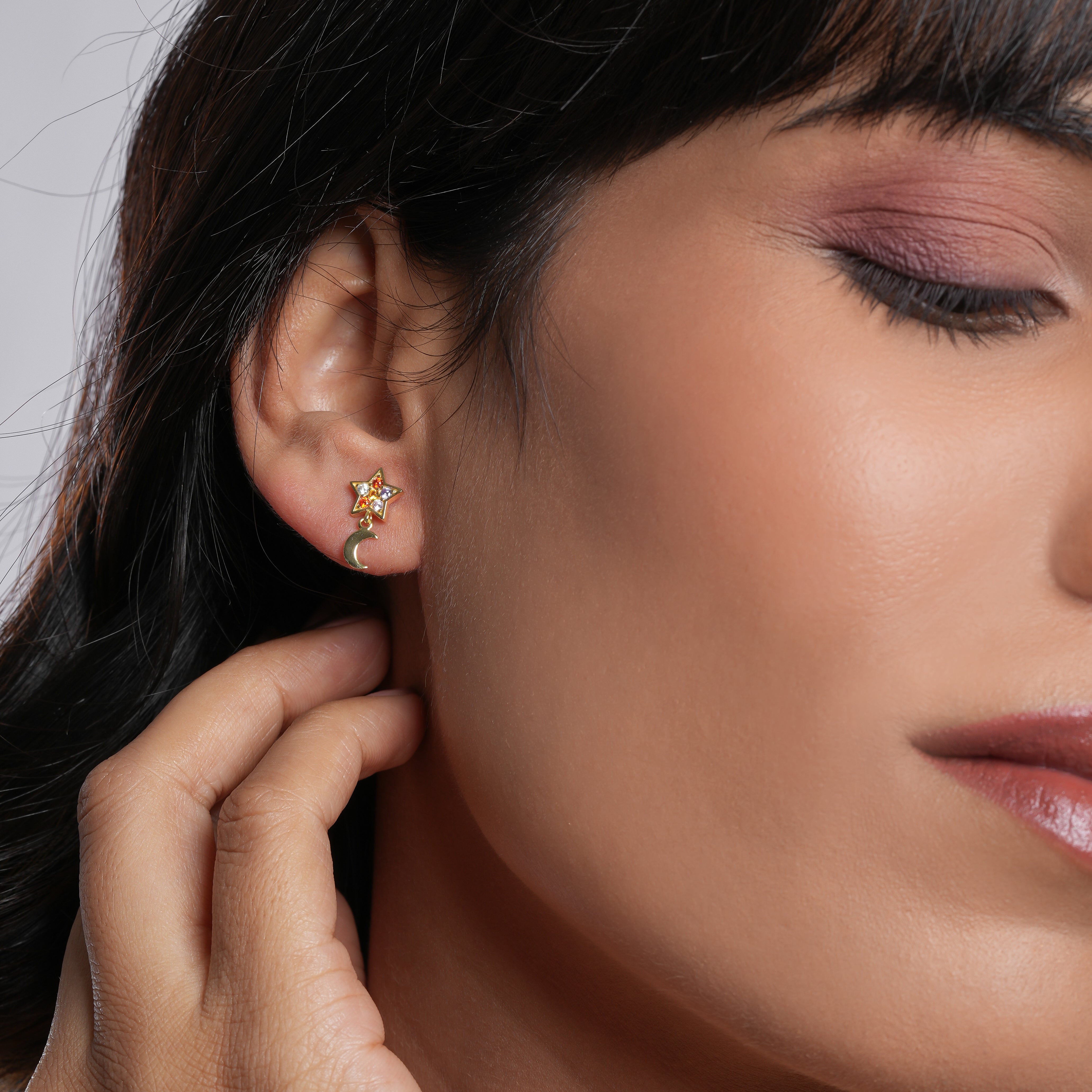 Radiant Gold-Plated Cubic Zirconia Earrings