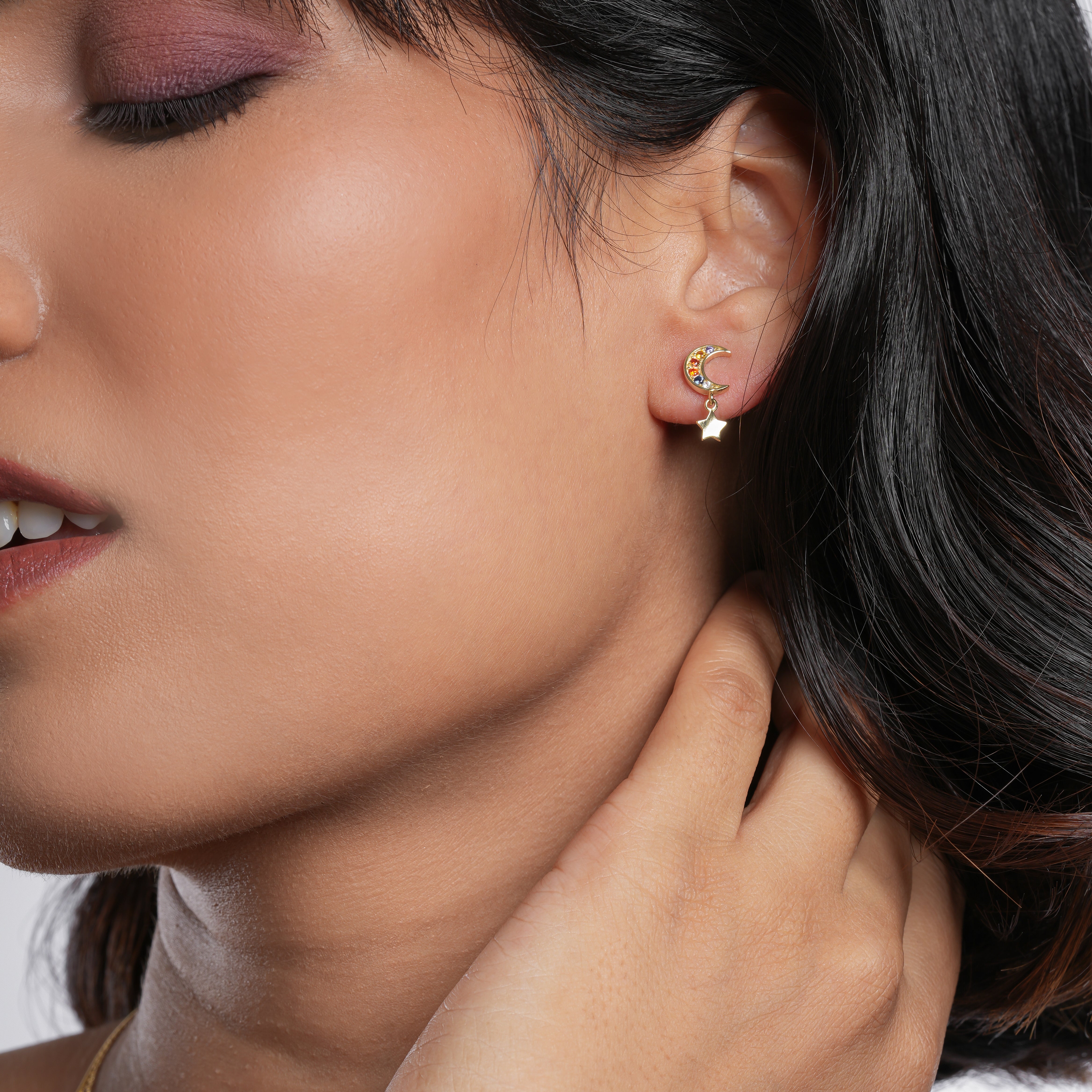 Lustra Silver Cubic Zirconia Stud Earrings