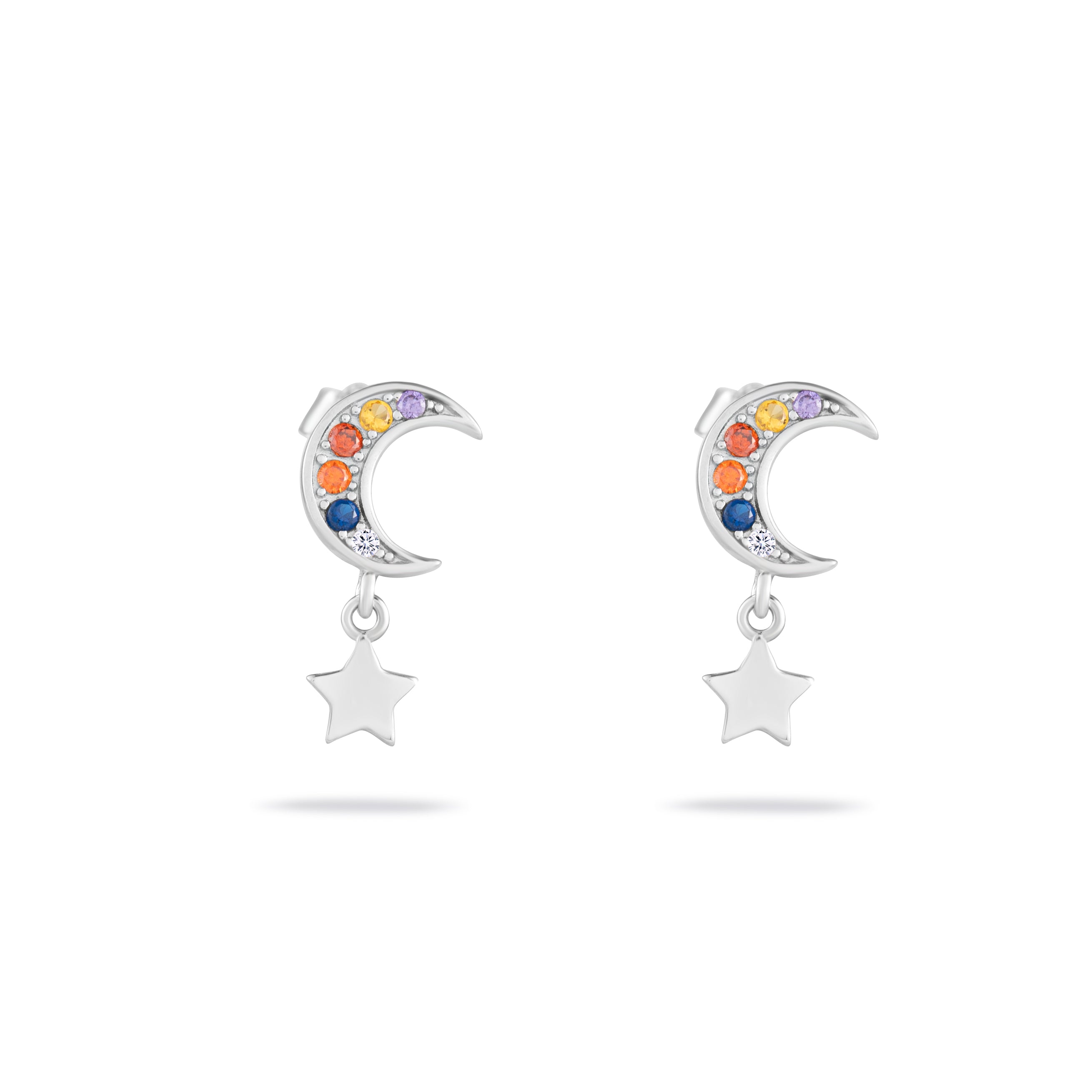 Lustra Silver Cubic Zirconia Stud Earrings