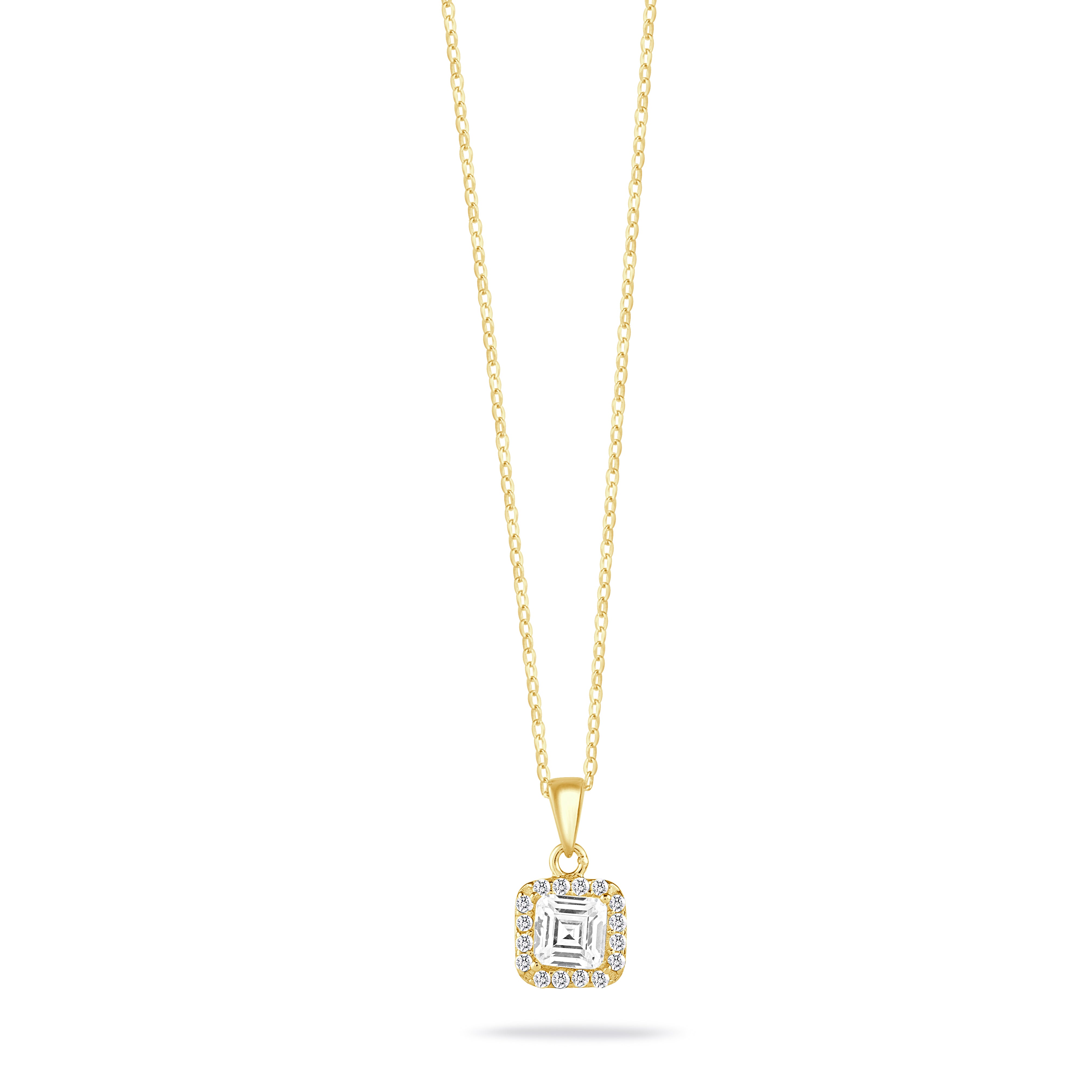 Square CZ Pendant Necklace