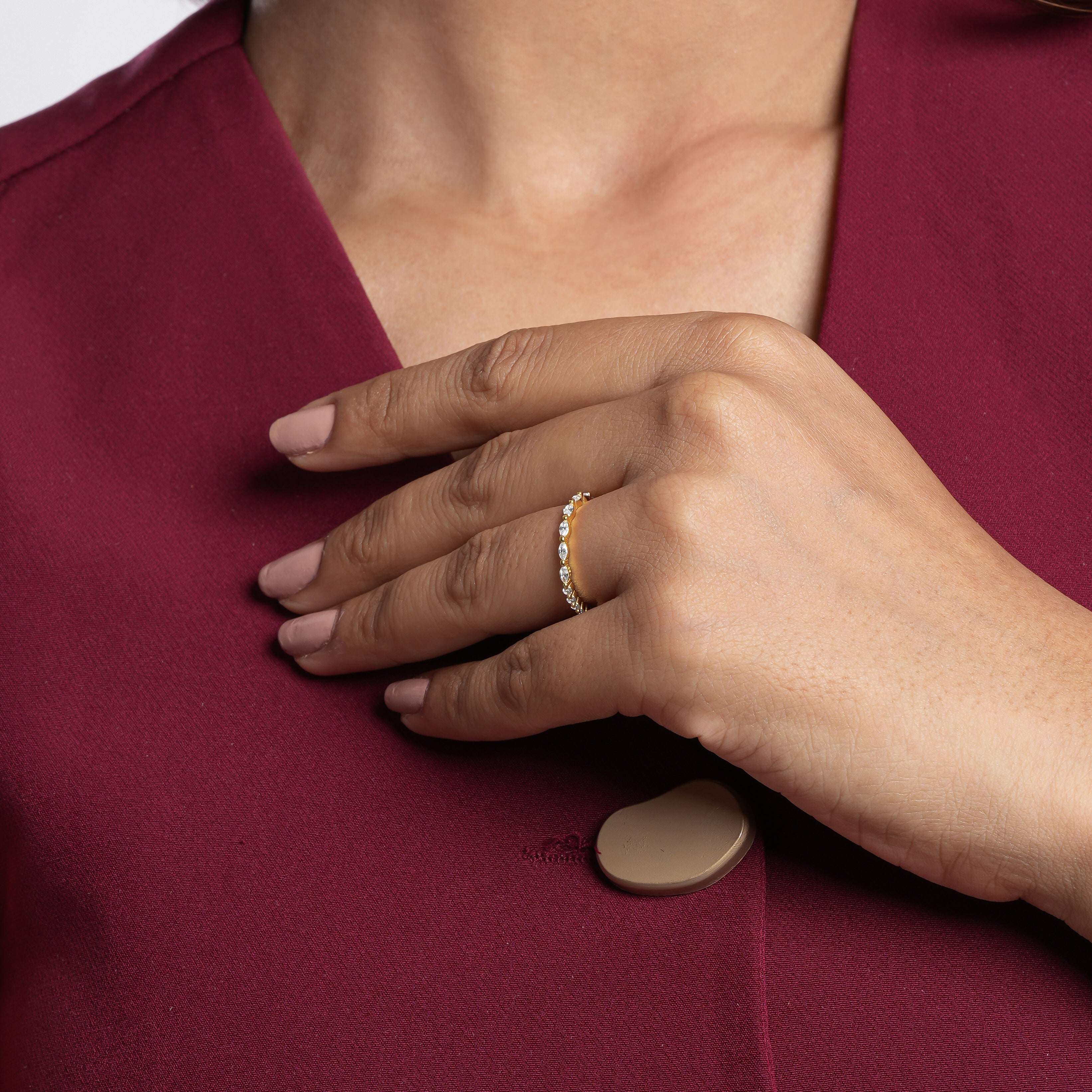 Gold Plated Rainbow Baguette CZ Ring