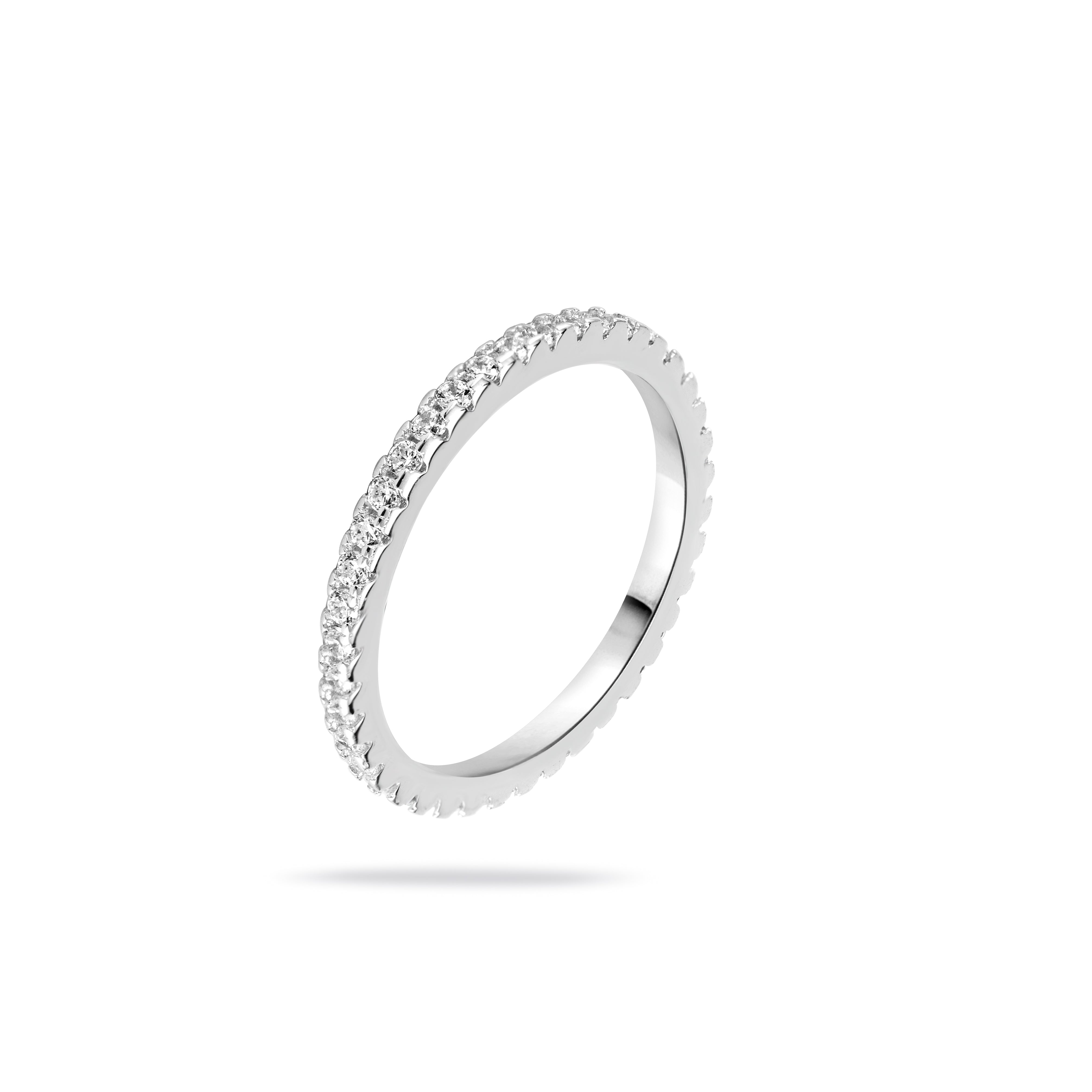 Silver Classic CZ Eternity Band Ring