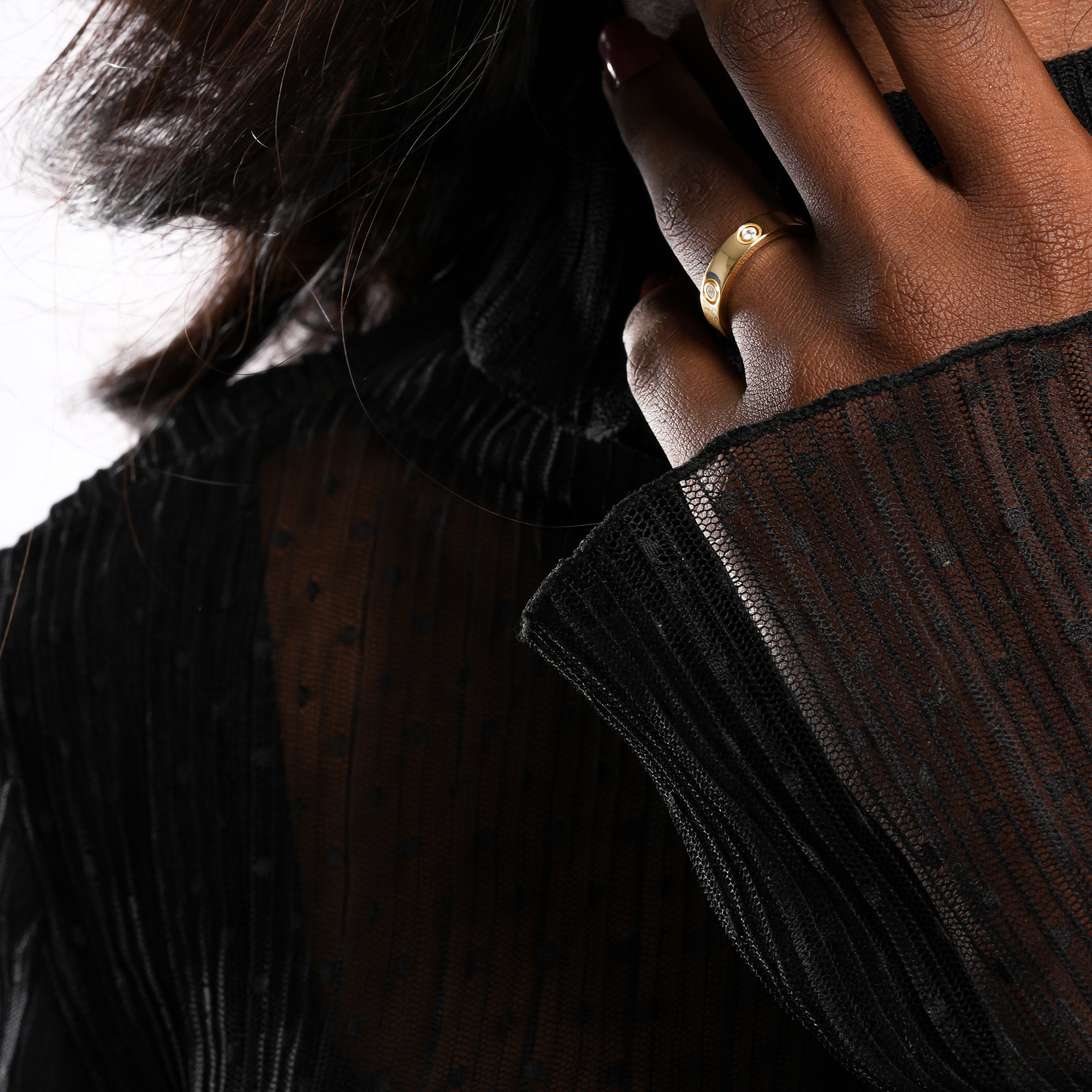 Bold Bezel Set CZ Band Ring – Gold & Silver