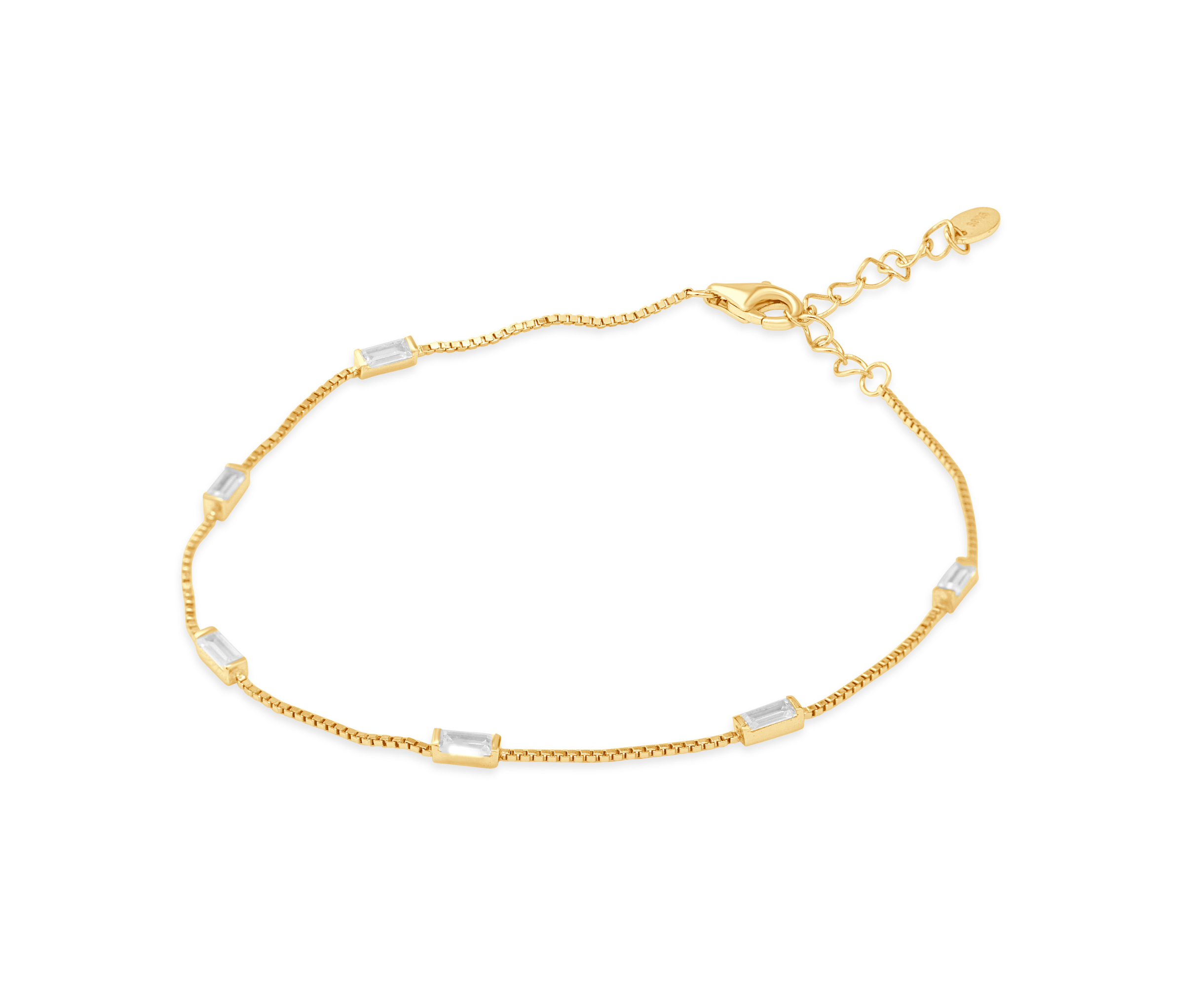 Minimalist Baguette Stone Bracelet