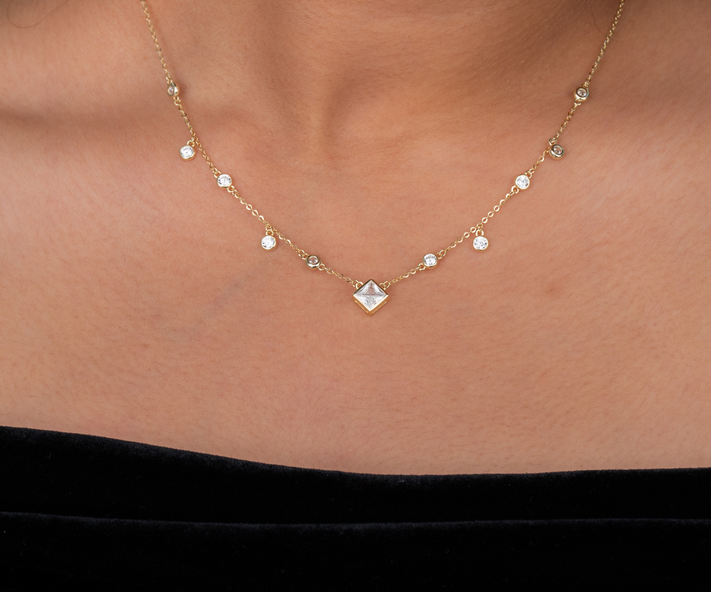 Shimmering Square Necklace