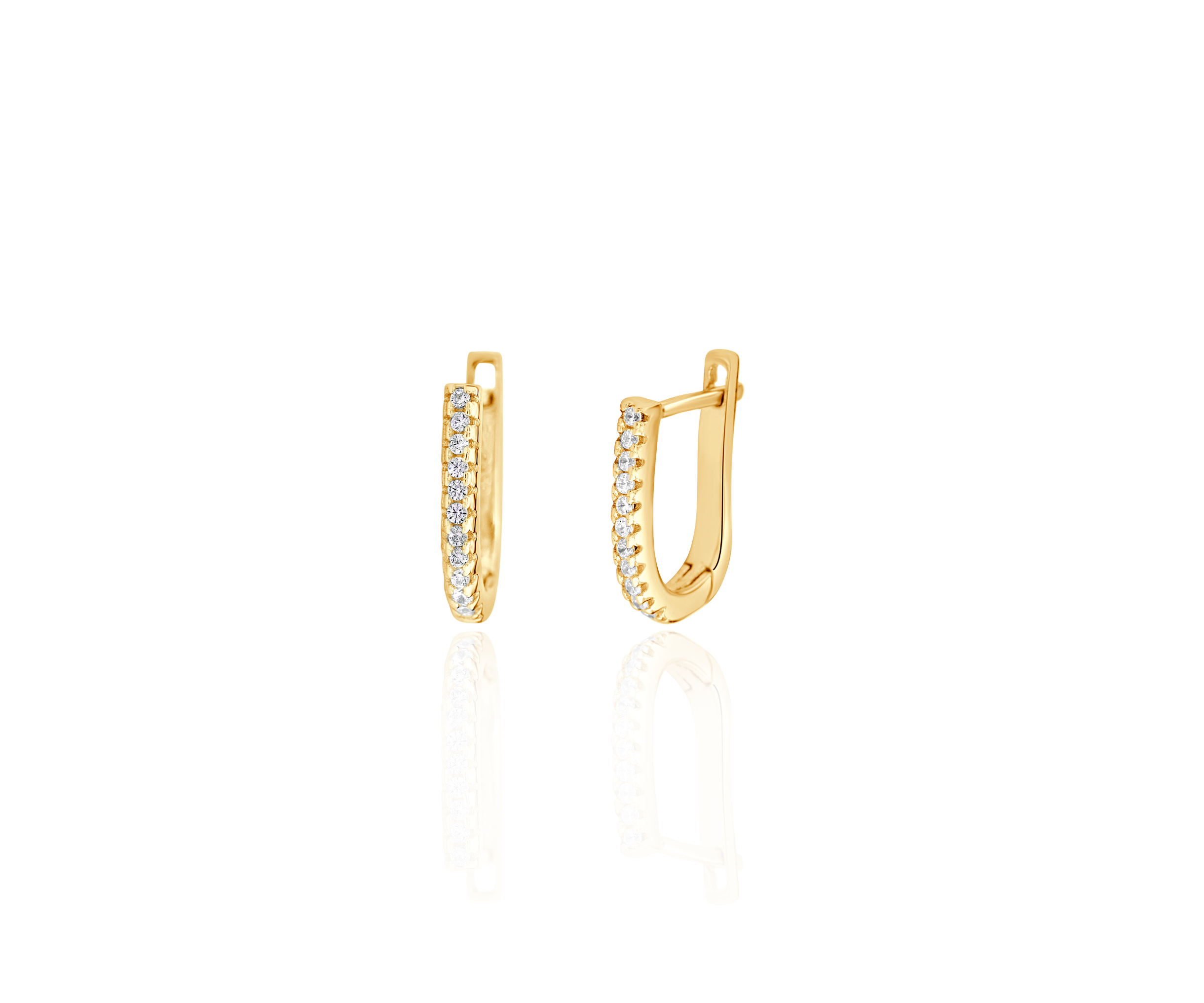 Diamond-Encrusted Huggie Hoops