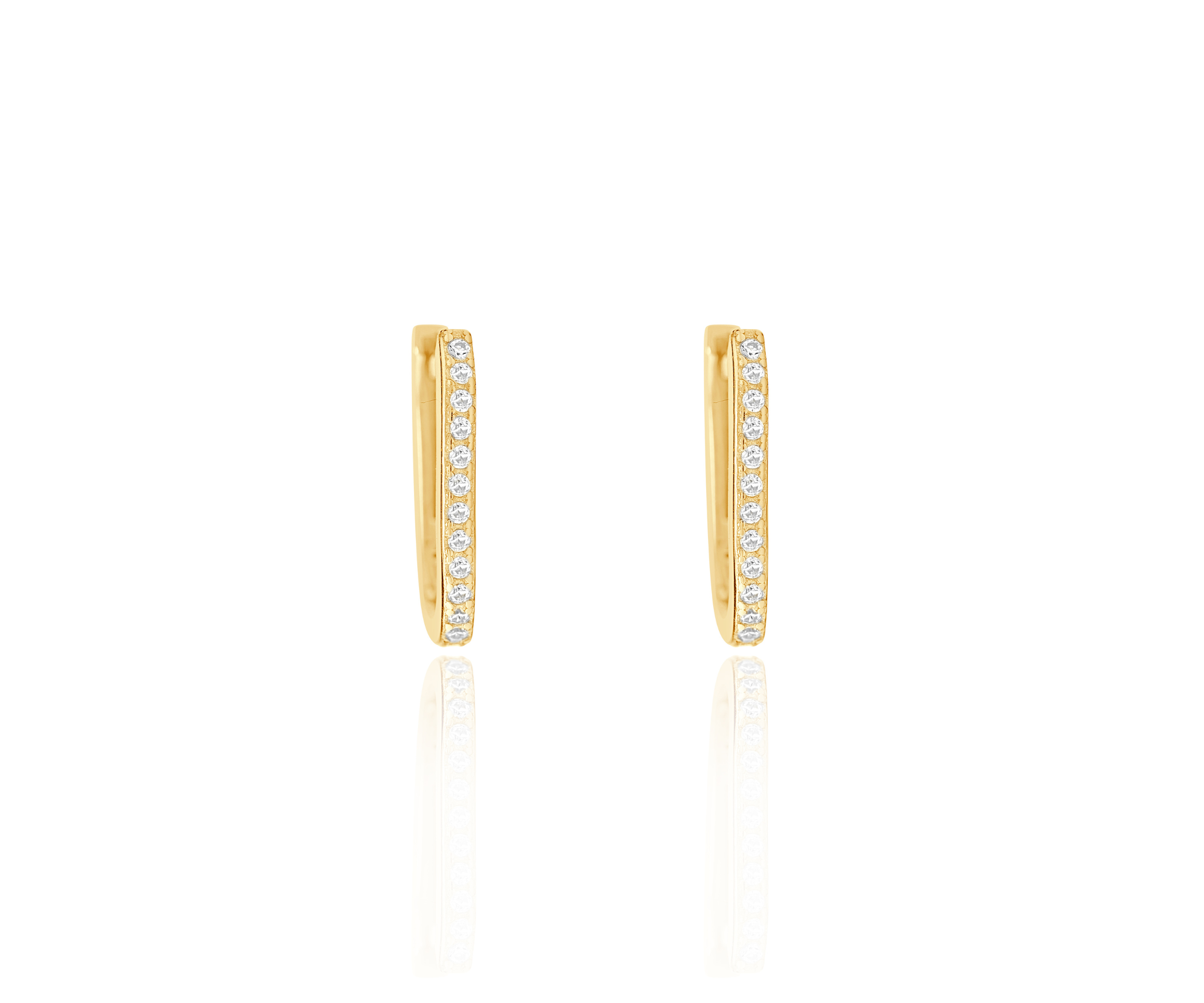 Linear Diamond Huggie Hoops