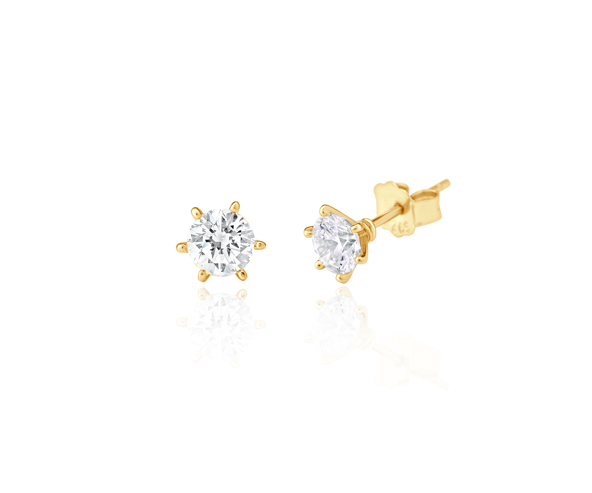 Classic Solitaire Stud Earrings