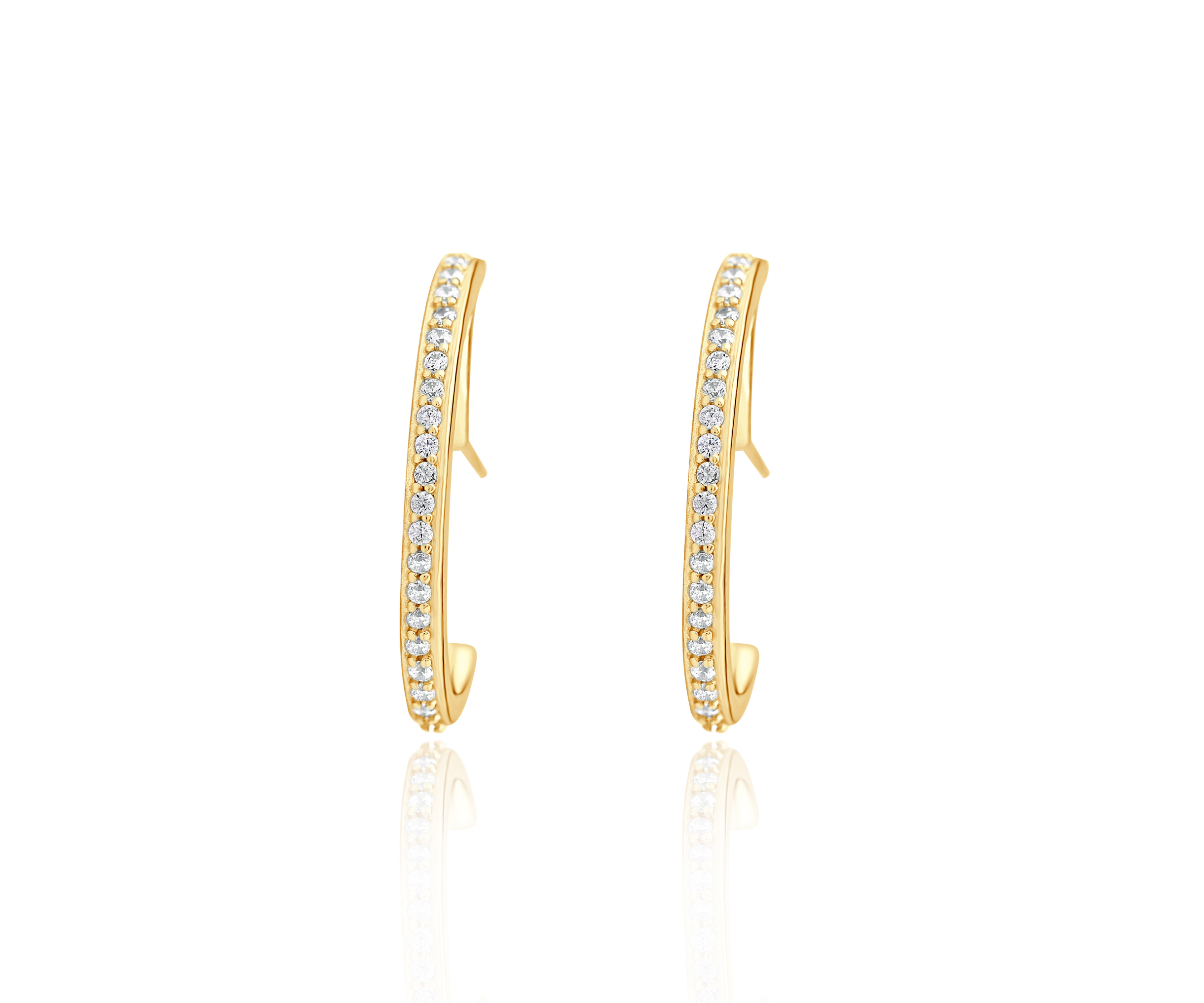 Diamond-Encrusted Oval Hoops