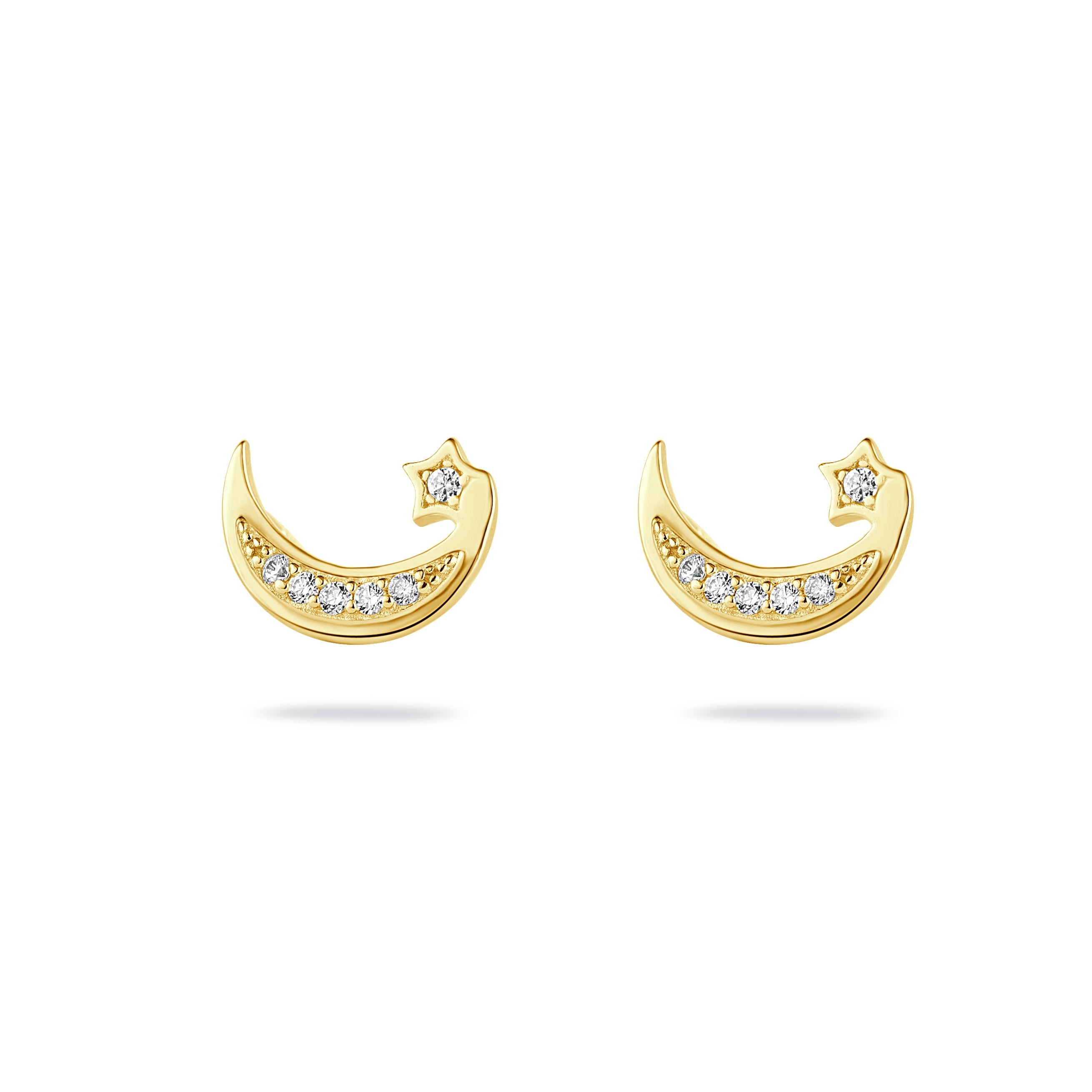 Aurra – 18K Gold Moon Earrings