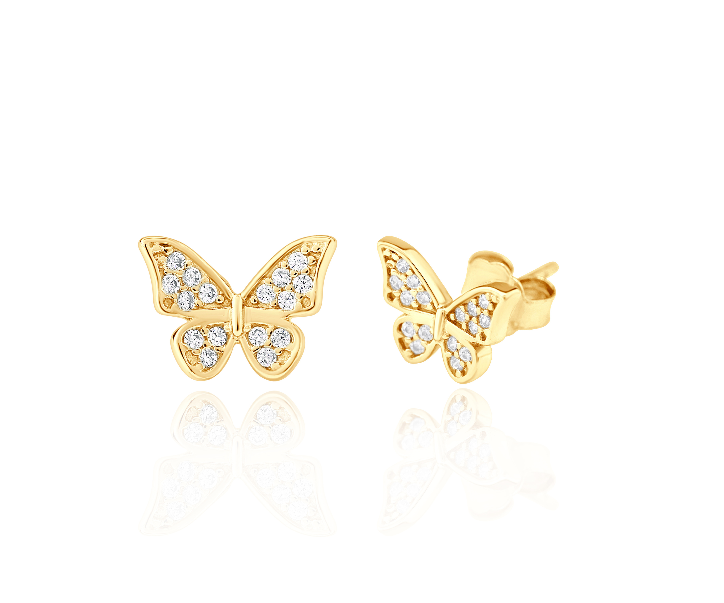 Diamond Flutter Studs Earrings