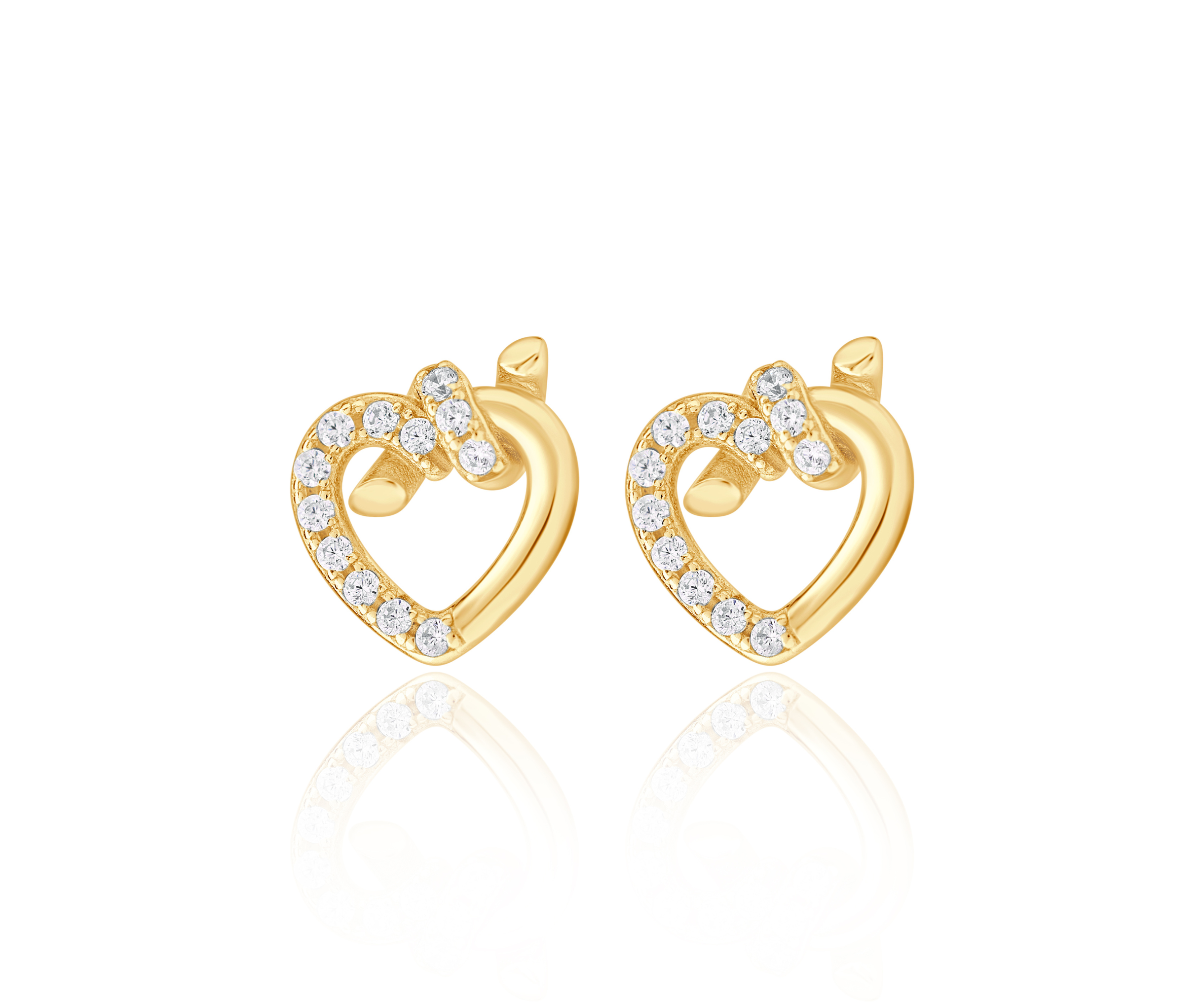 Knotted Heart Stud Earrings