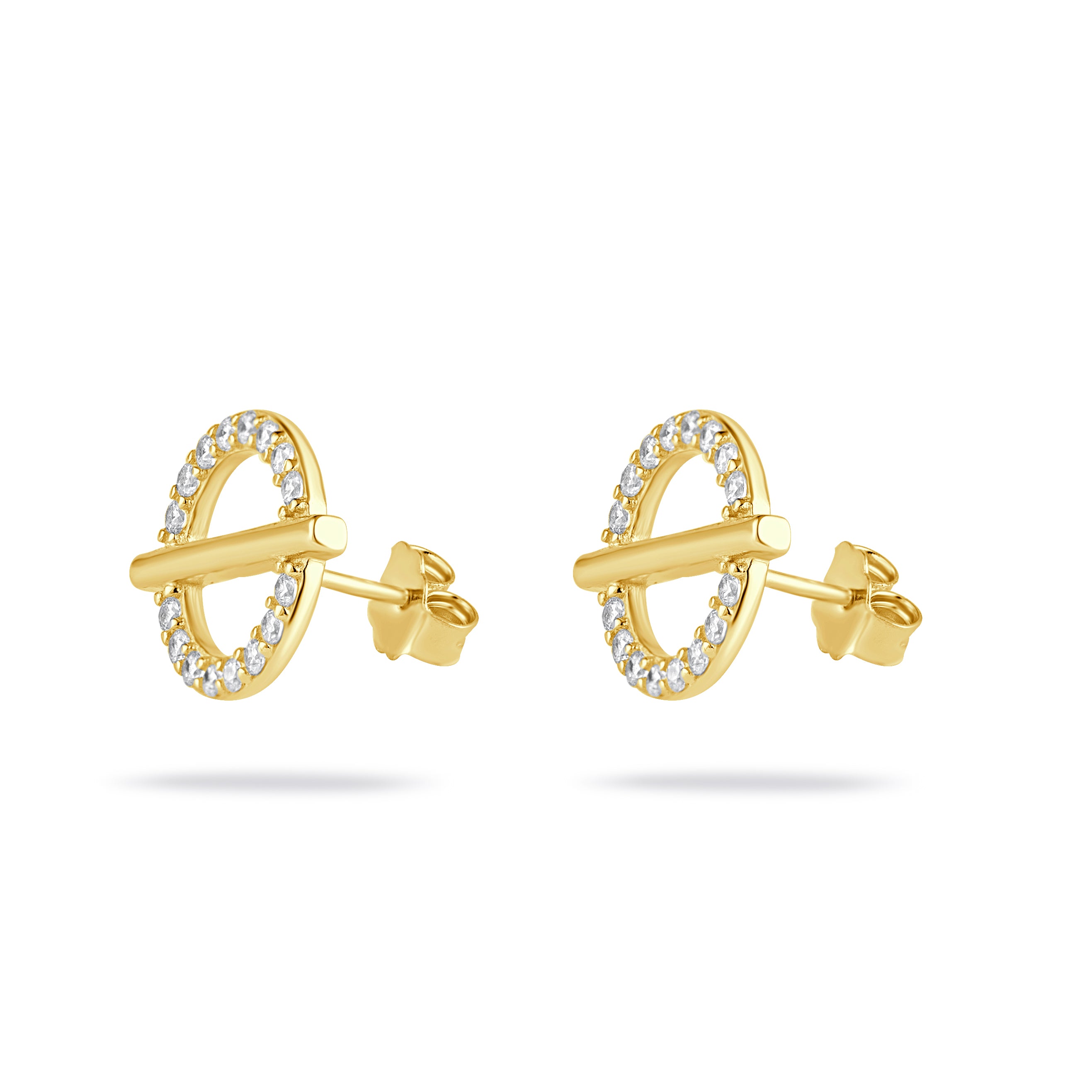 18k Gold-Plated & Silver Cubic Zirconia Earrings for Women & Girls – Elegant Sparkle, Lightweight Comfort