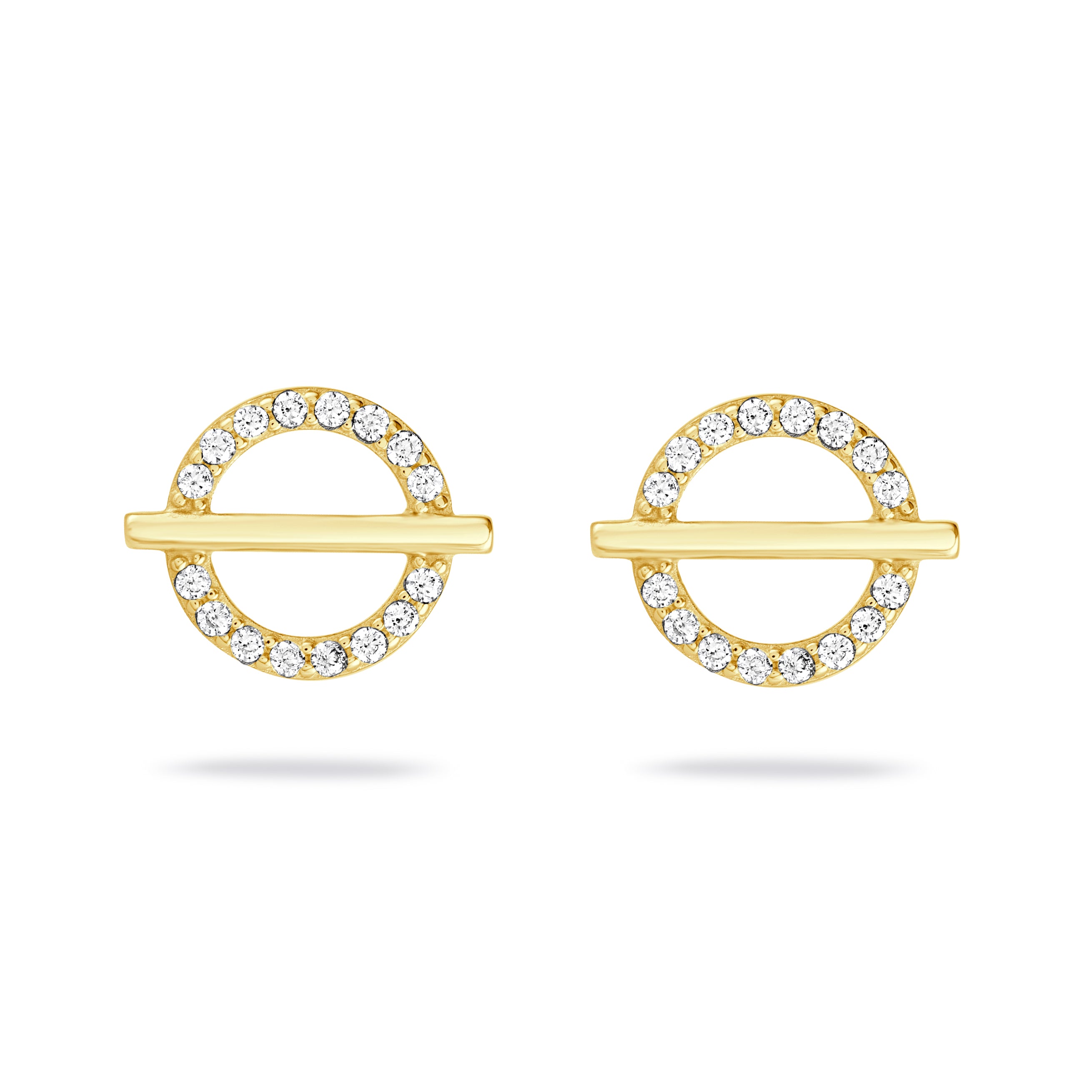18k Gold-Plated & Silver Cubic Zirconia Earrings for Women & Girls – Elegant Sparkle, Lightweight Comfort