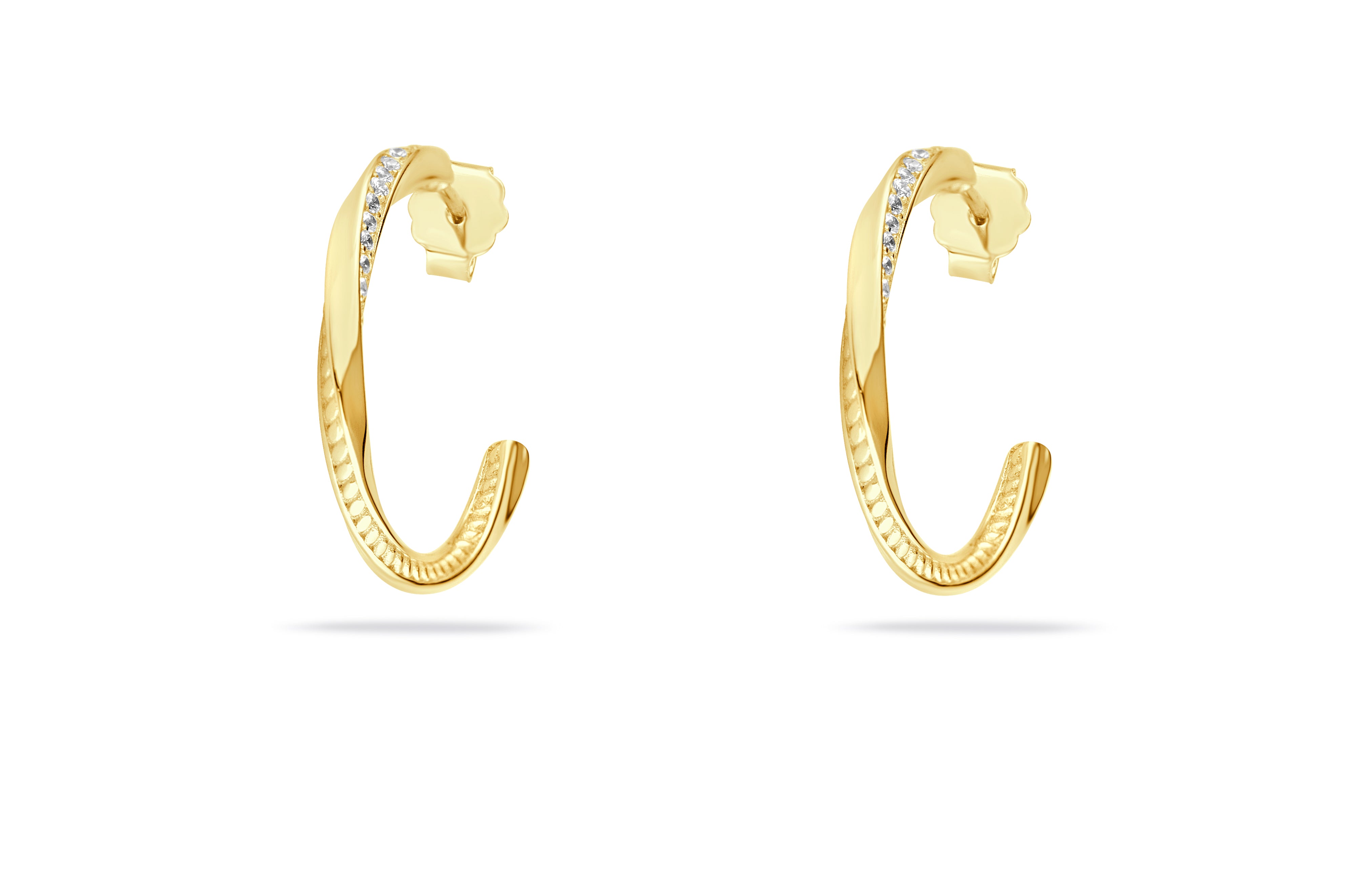 Chic 18k Gold Plated &amp; Silver Cubic Zirconia Earrings – Elegant, Lightweight Jewelry for Women &amp; Girls