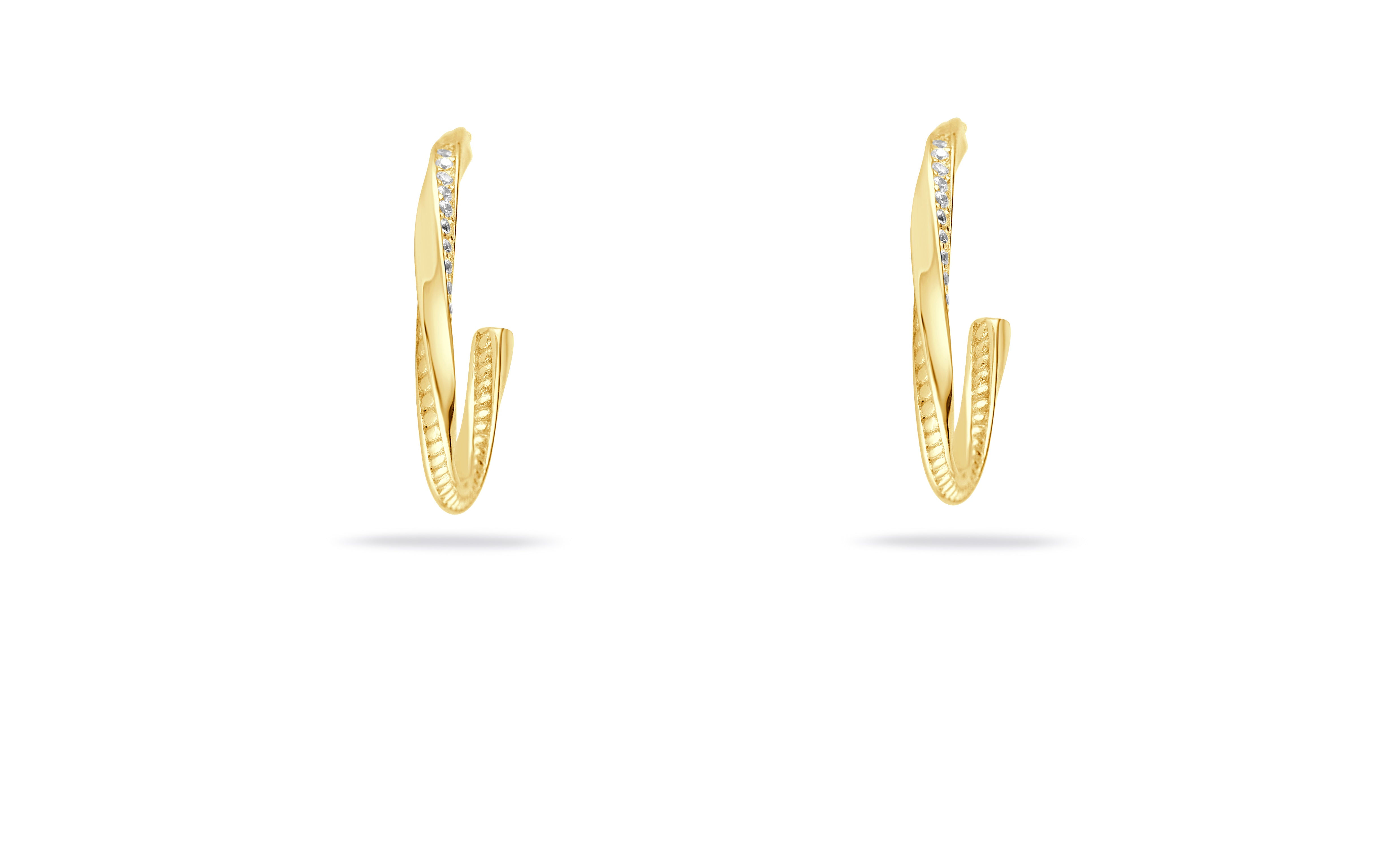 Chic 18k Gold Plated &amp; Silver Cubic Zirconia Earrings – Elegant, Lightweight Jewelry for Women &amp; Girls