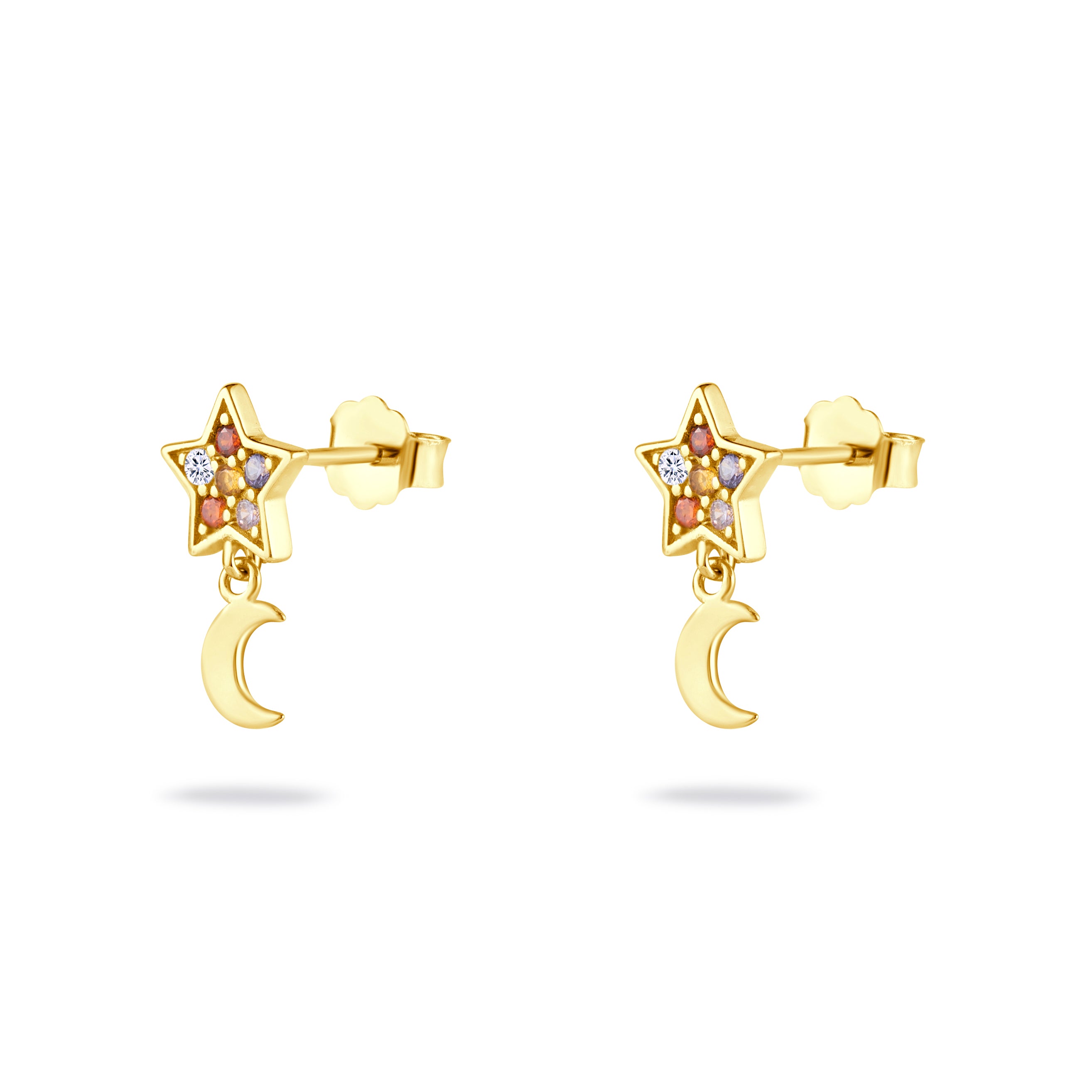 Radiant Gold-Plated Cubic Zirconia Earrings for Women &amp