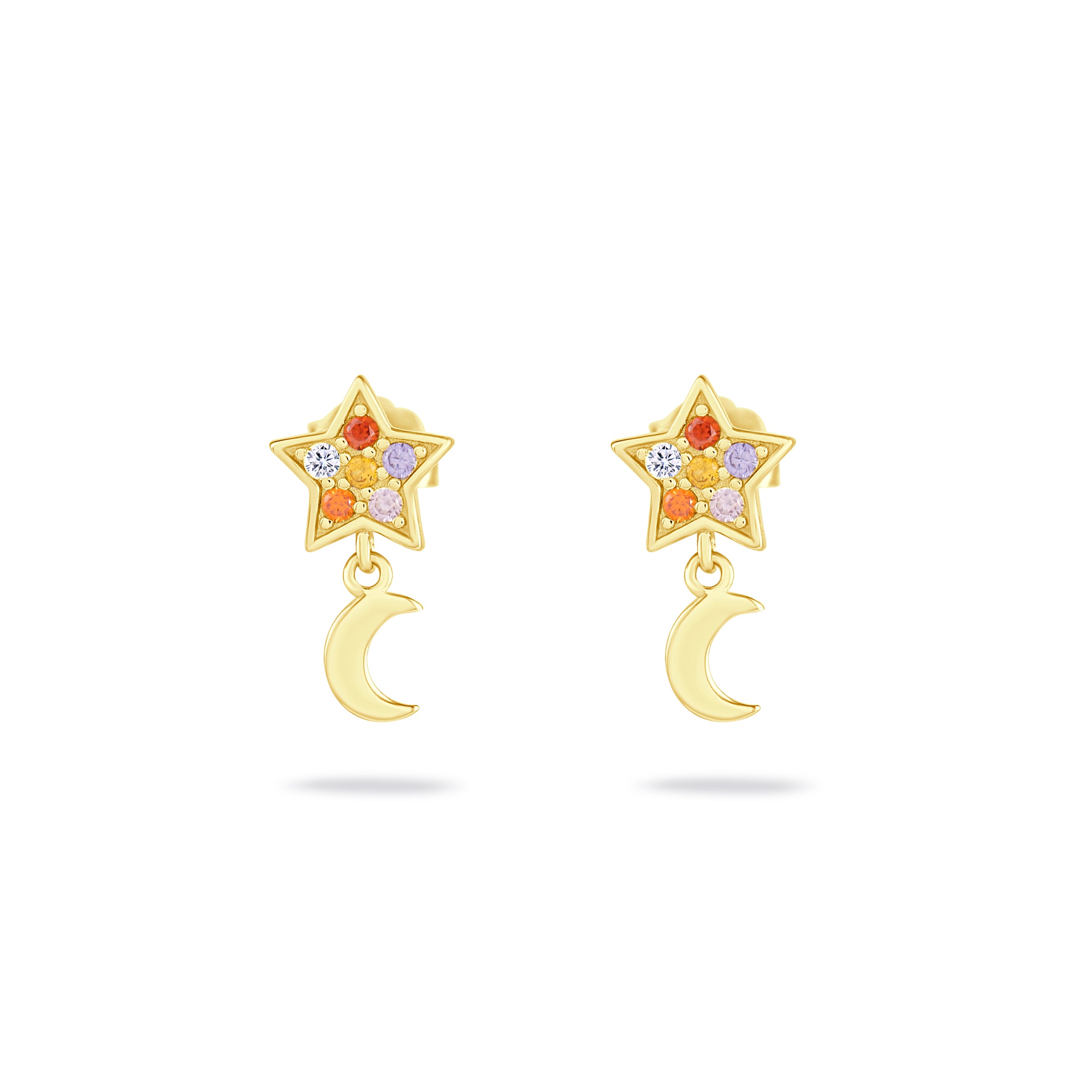 Radiant Gold-Plated Cubic Zirconia Earrings for Women &amp