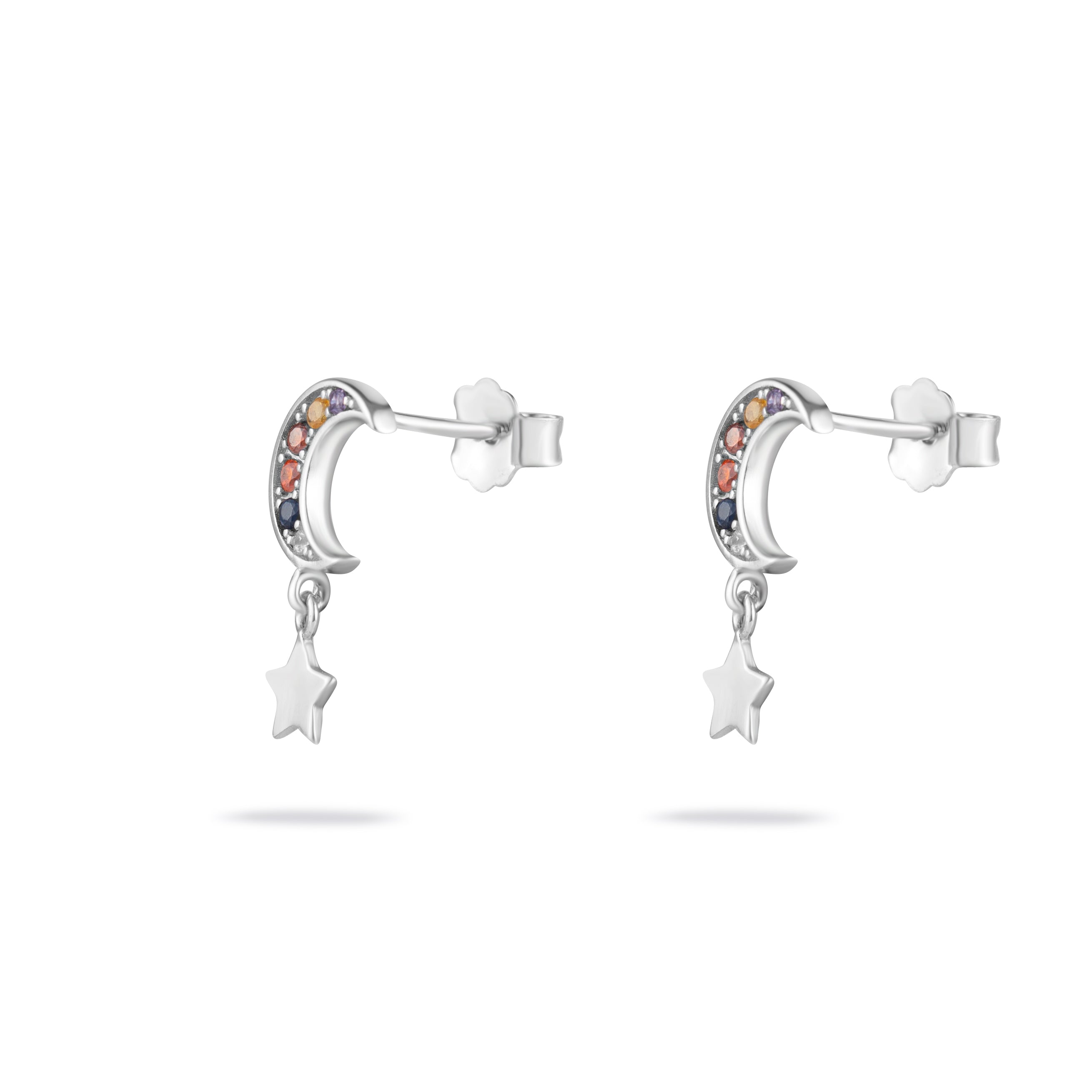 Lustra – Silver Cubic Zirconia Stud Earrings