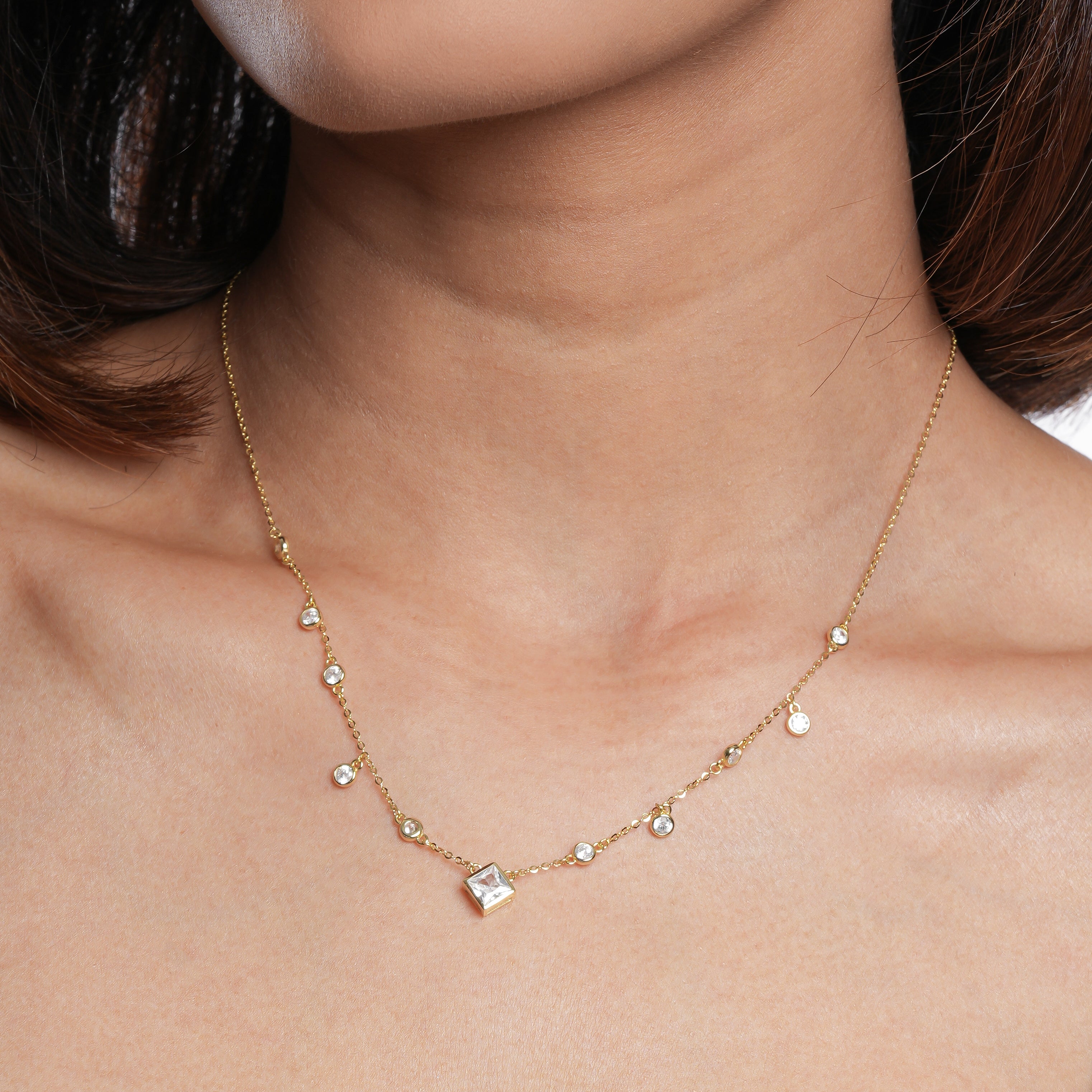 Shimmering Square Necklace