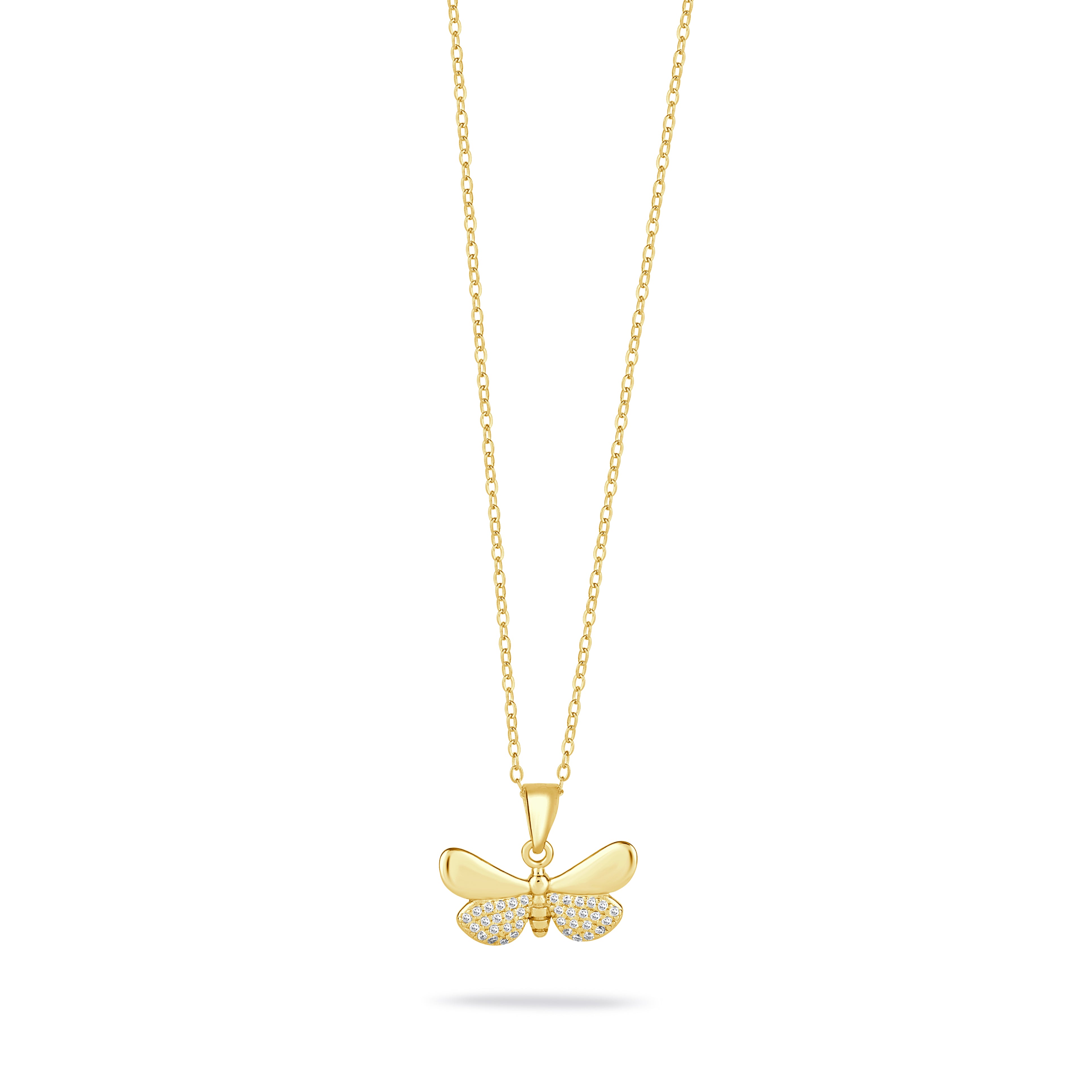 Butterfly Design CZ Pendant Necklace