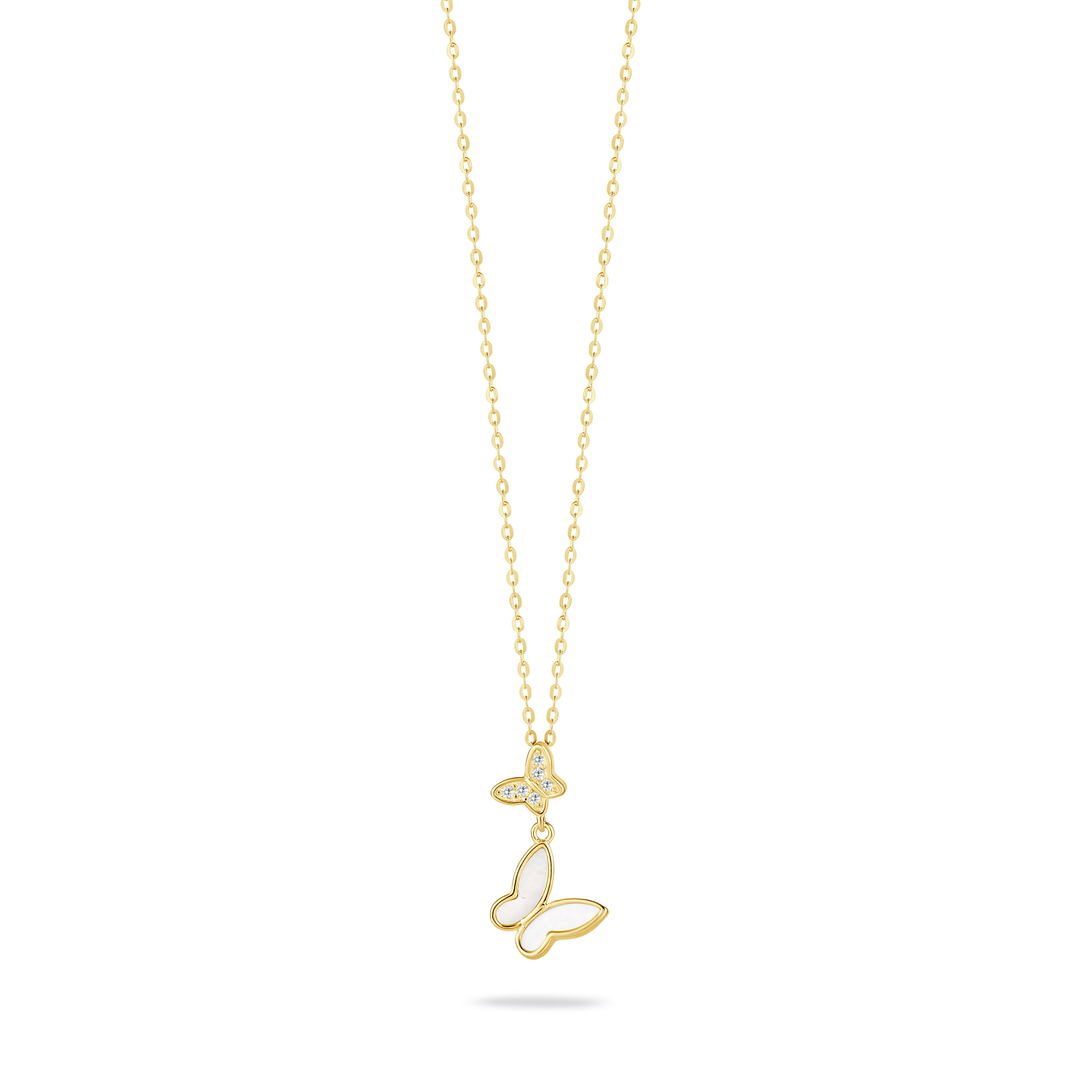 Butterfly-Inspired CZ Necklace & Pendant