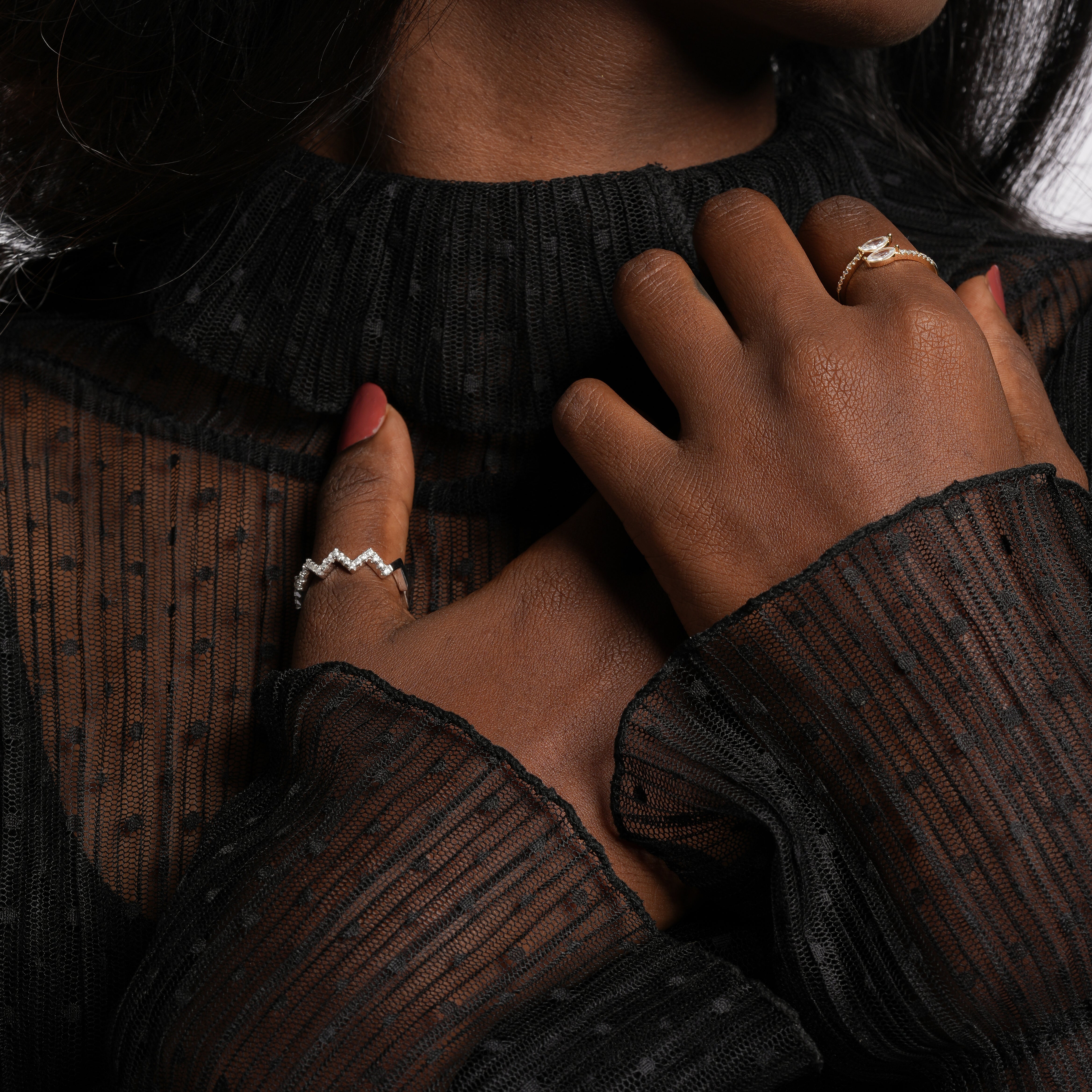 Zigzag Sparkle Ring