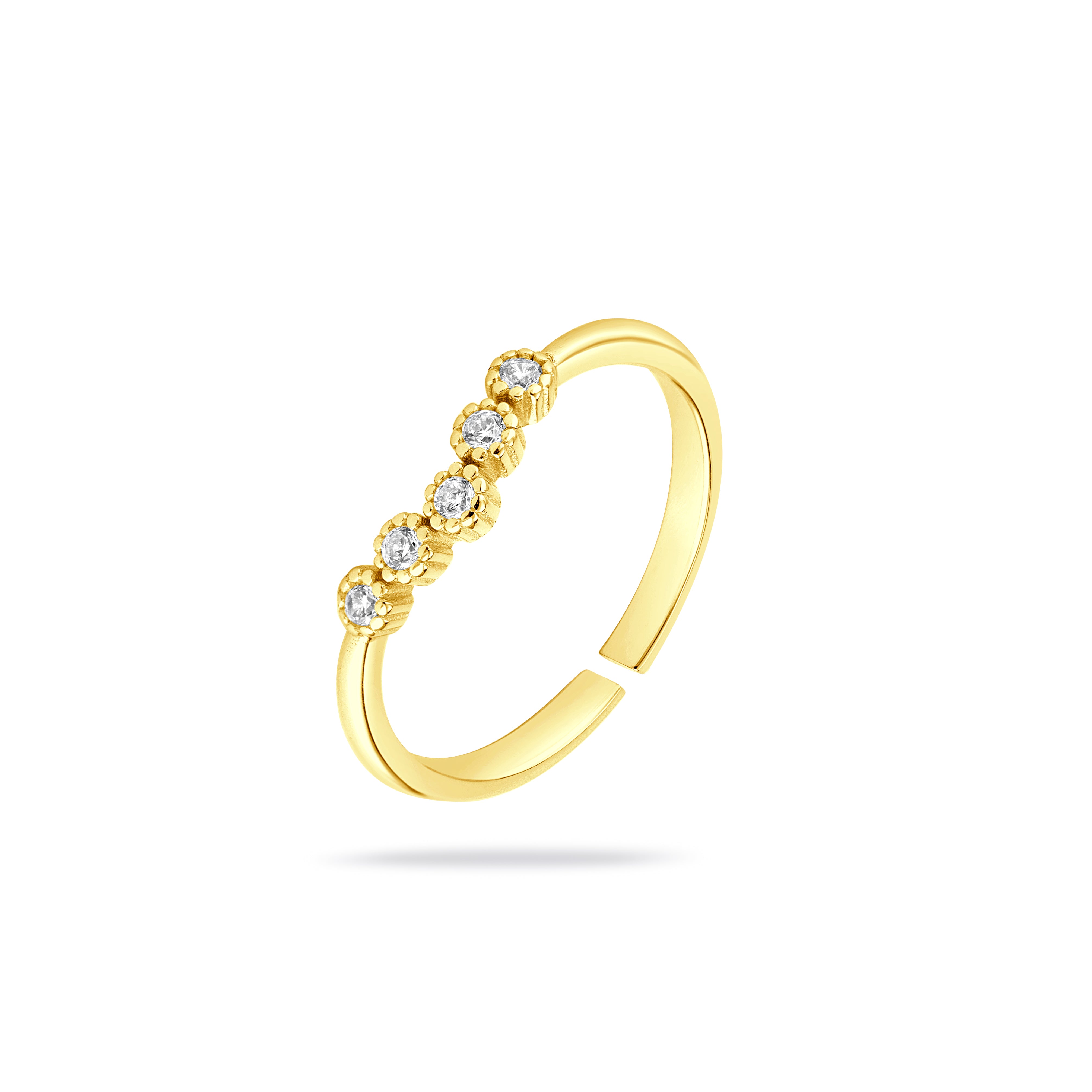 Celeste Beam Ring CZ in 925 Silver | Gold Finish