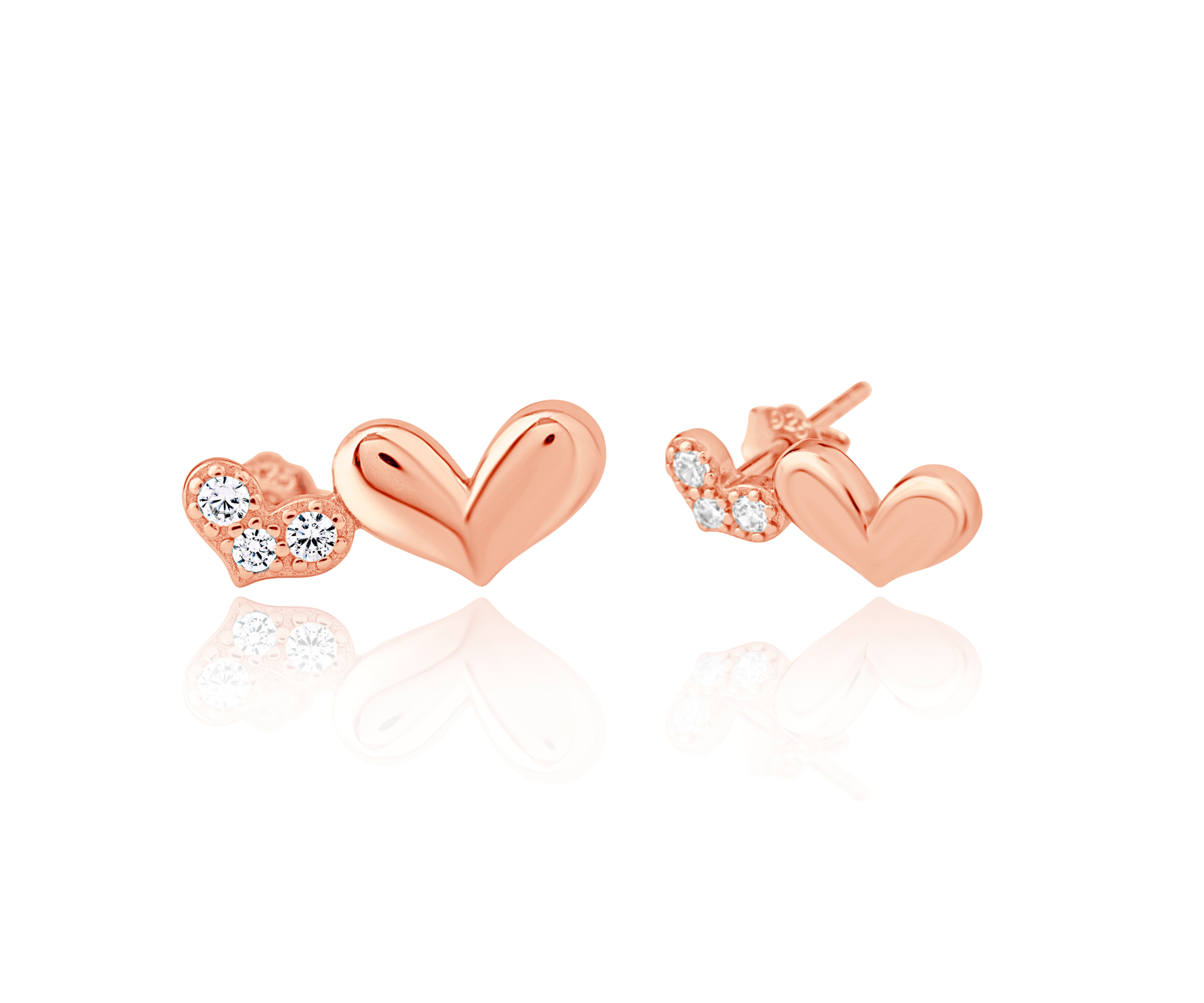 Double Heart Stud Earrings