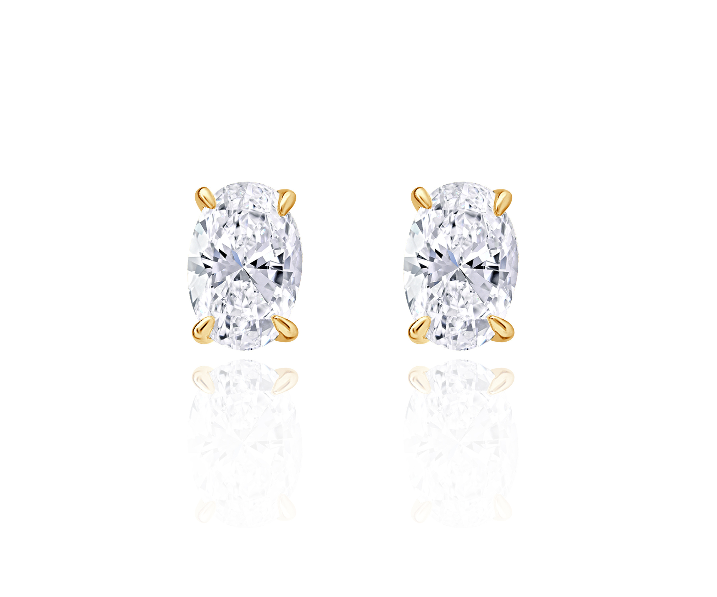 Oval Solitaire Stud Earrings