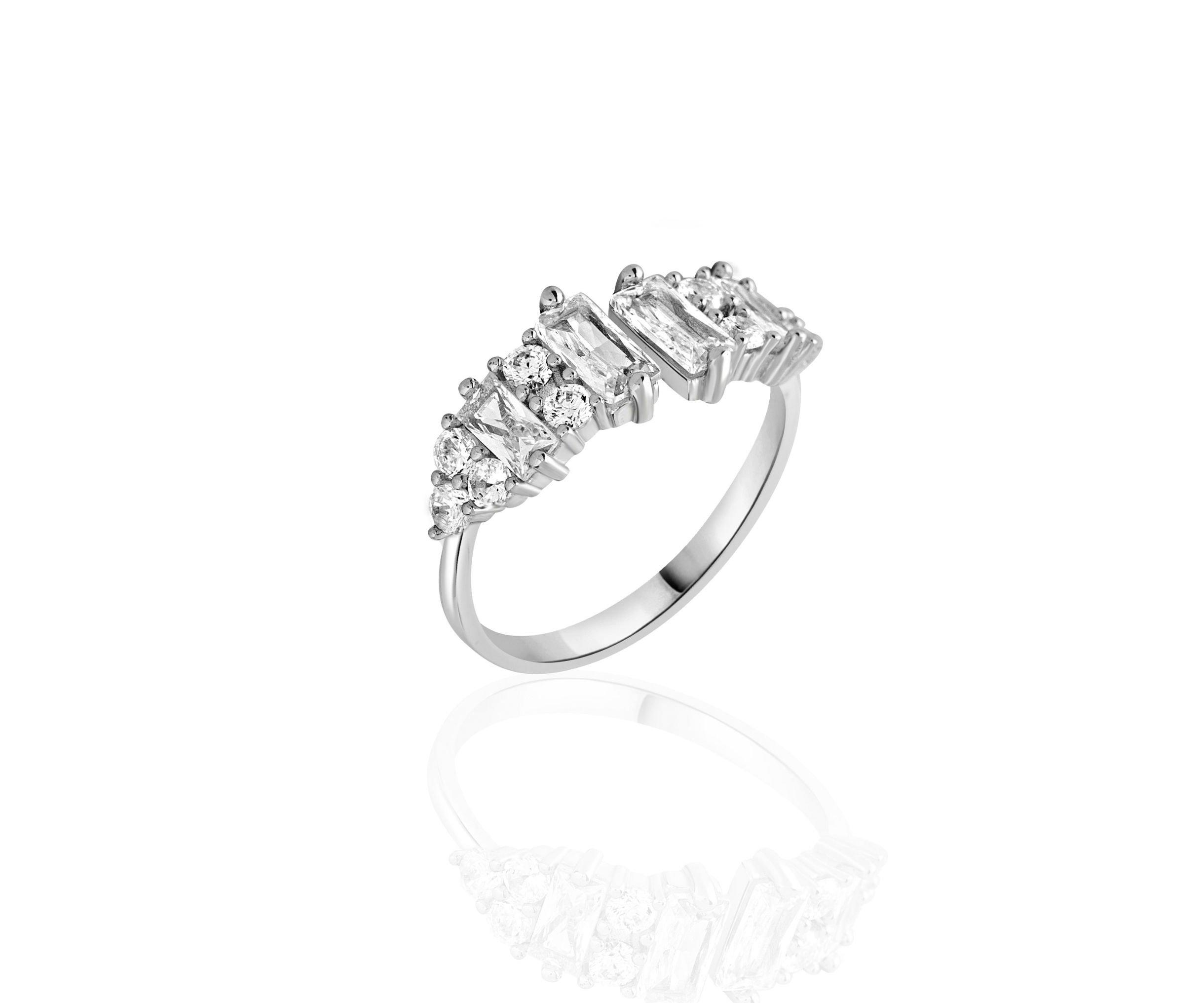 Asymmetrical Sparkler Ring